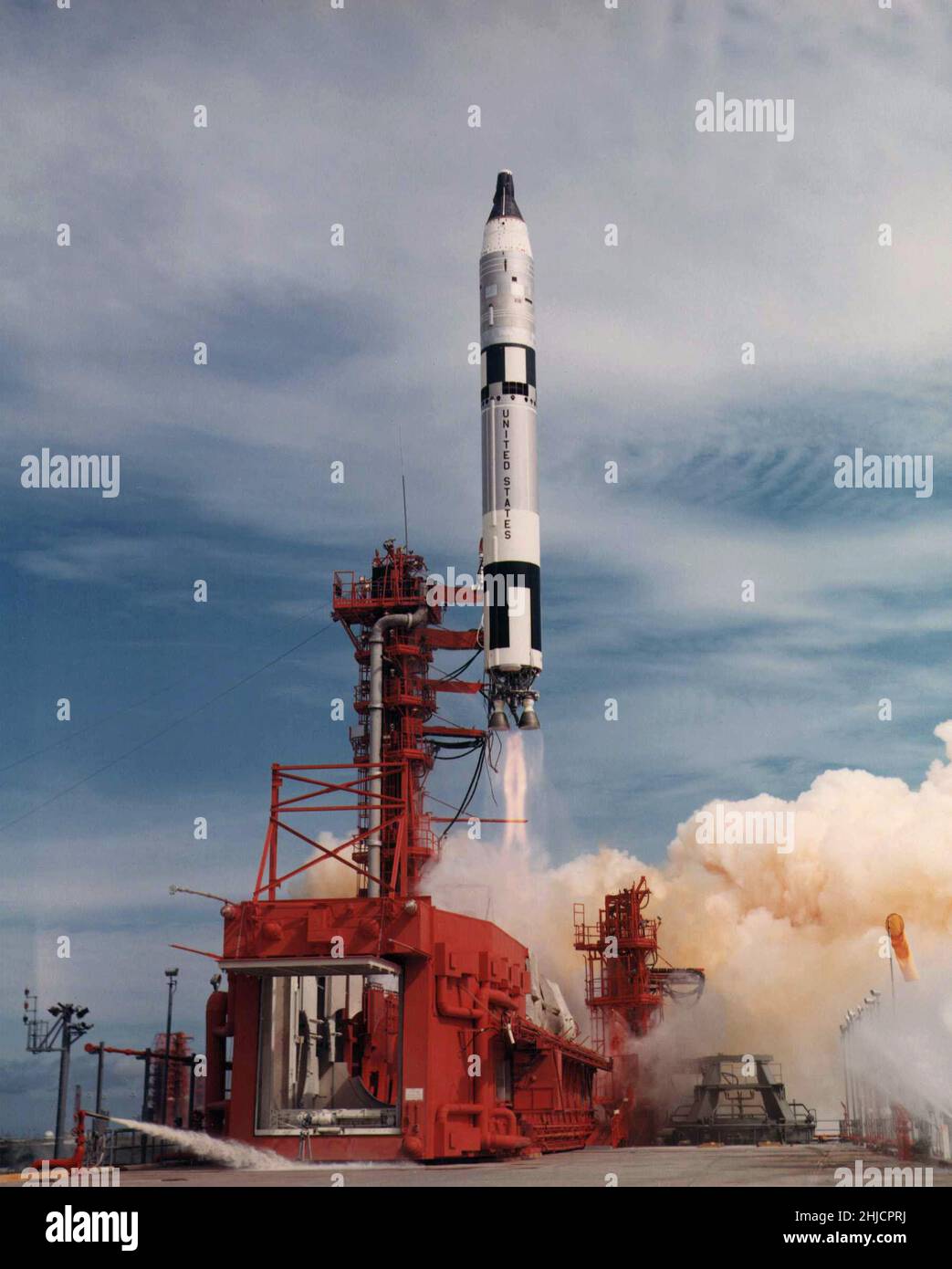 Der Zwillinge-11-Start mit den Astronauten Charles Conrad und Richard Gordon an Bord. Pad 19. Stockfoto