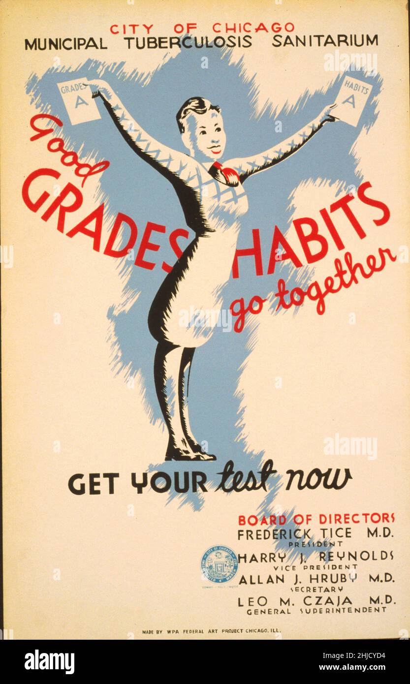 Tuberkulose-Plakat erstellt von WPA, 1941-1943. Bibliothek des Kongresses. (Richard B. Levine) Stockfoto