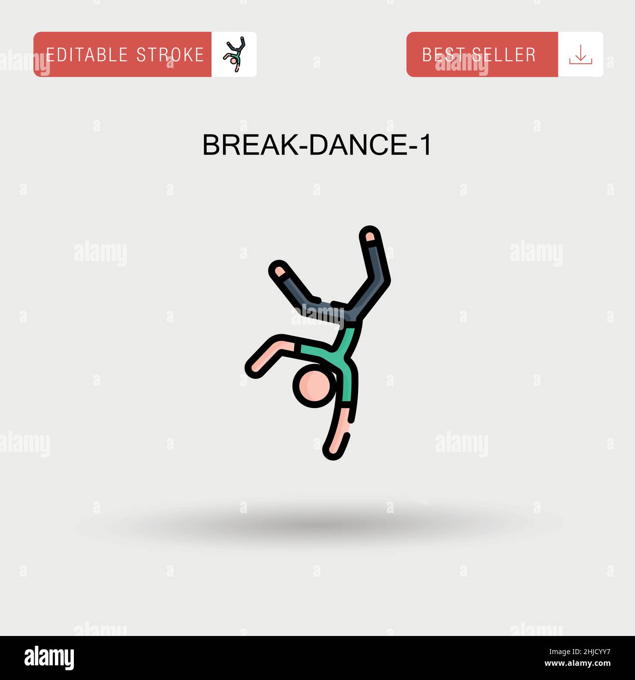 Break-Dance-1 einfaches Vektorsymbol. Stock Vektor