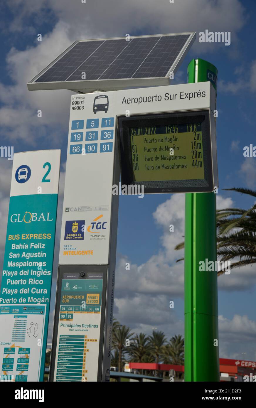 Busbahnhof am internationalen Flughafen Las Palmas auf Gran Canaria;  Spanien, Europa Stockfotografie - Alamy