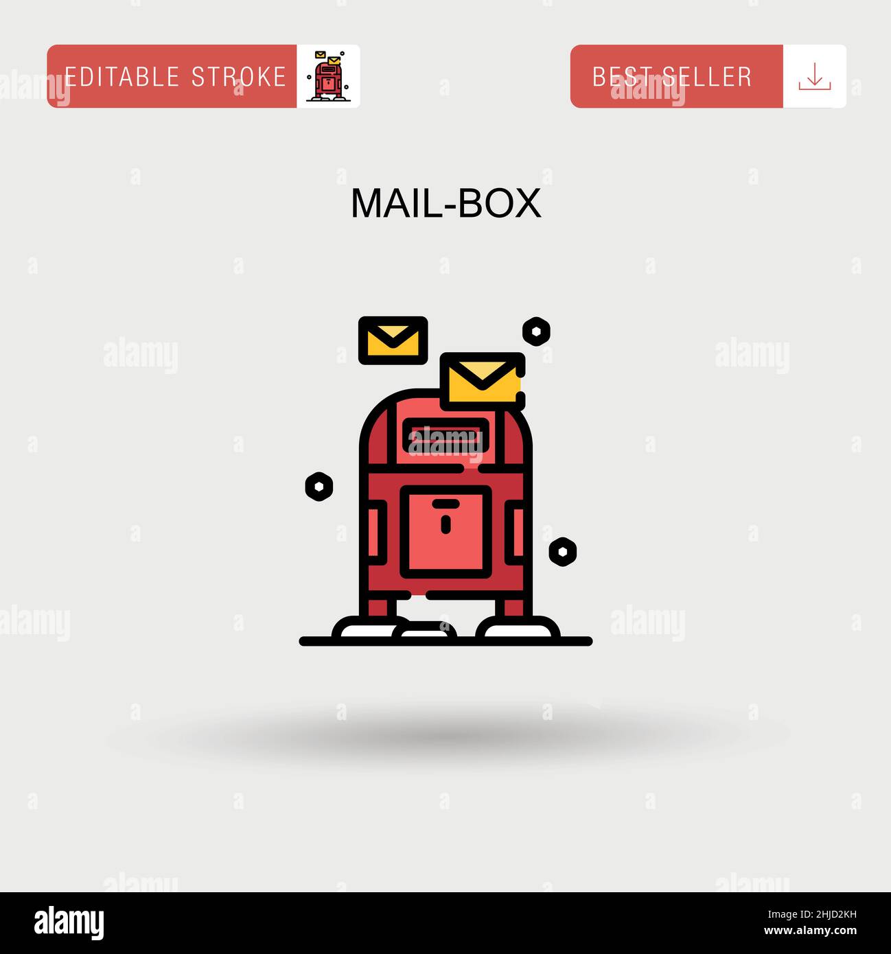 Einfaches Vektorsymbol für Mailbox. Stock Vektor