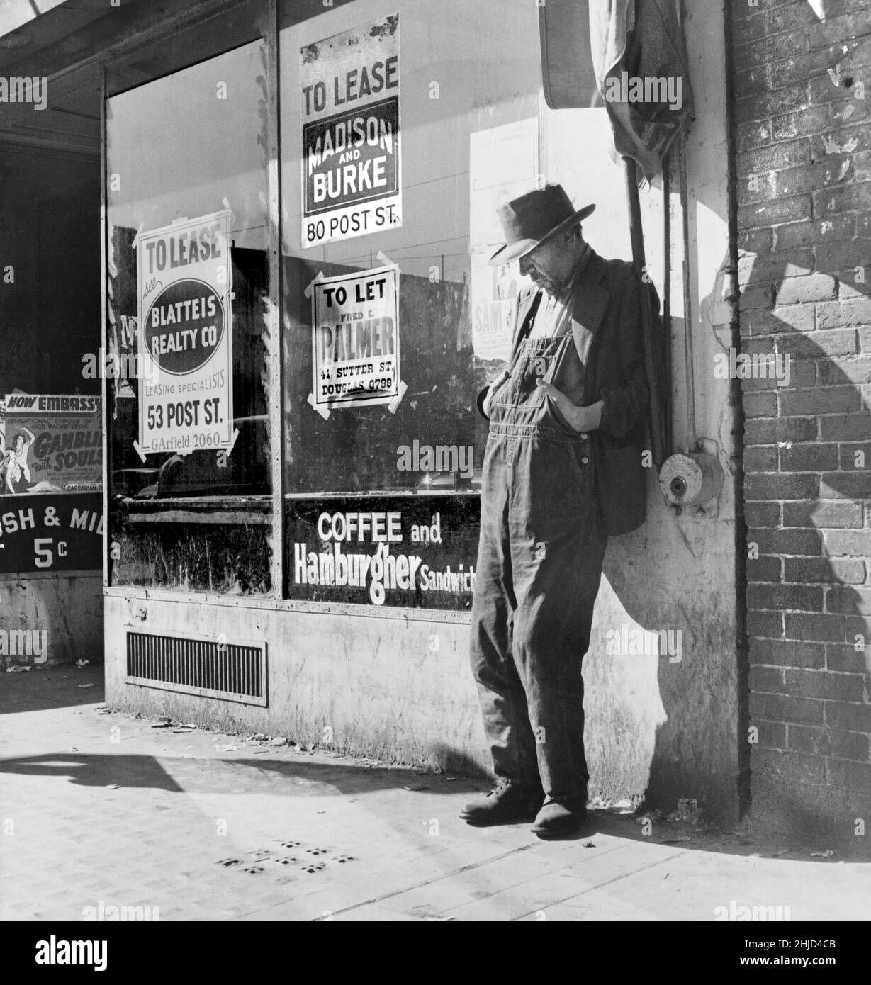 Skid Row, Howard Street, San Francisco, Kalifornien, USA, Dorothea lange, U.S. Office of war Information/USA Farm Security Administration, Februar 1937 Stockfoto
