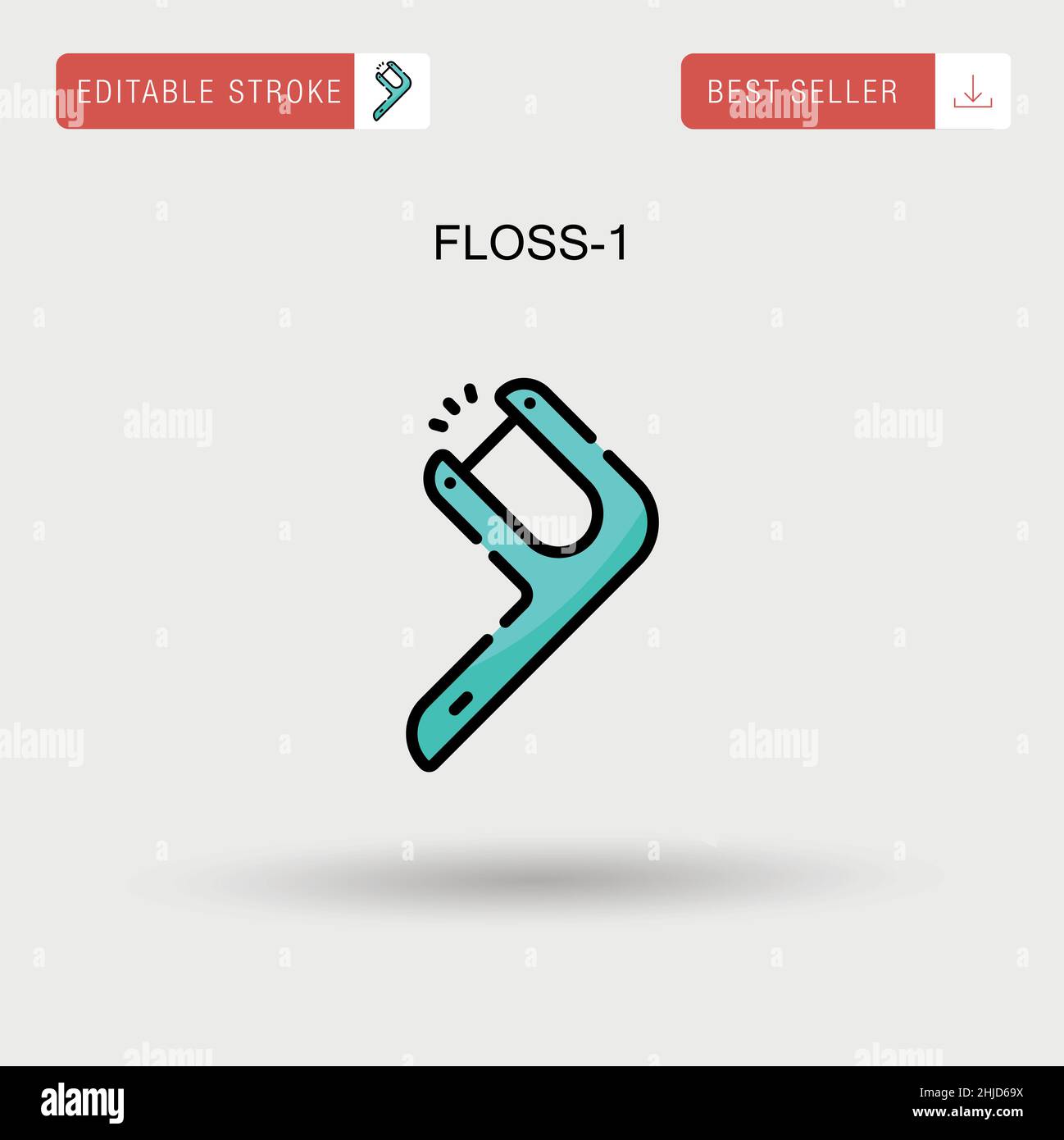 Floss-1 einfaches Vektorsymbol. Stock Vektor