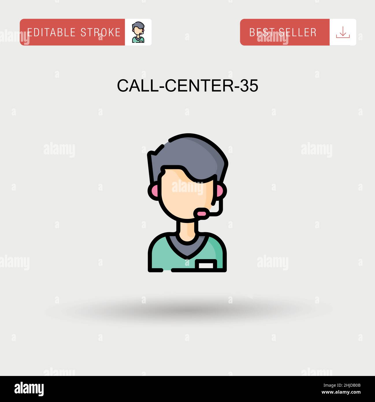 Call-Center-35 einfaches Vektorsymbol. Stock Vektor