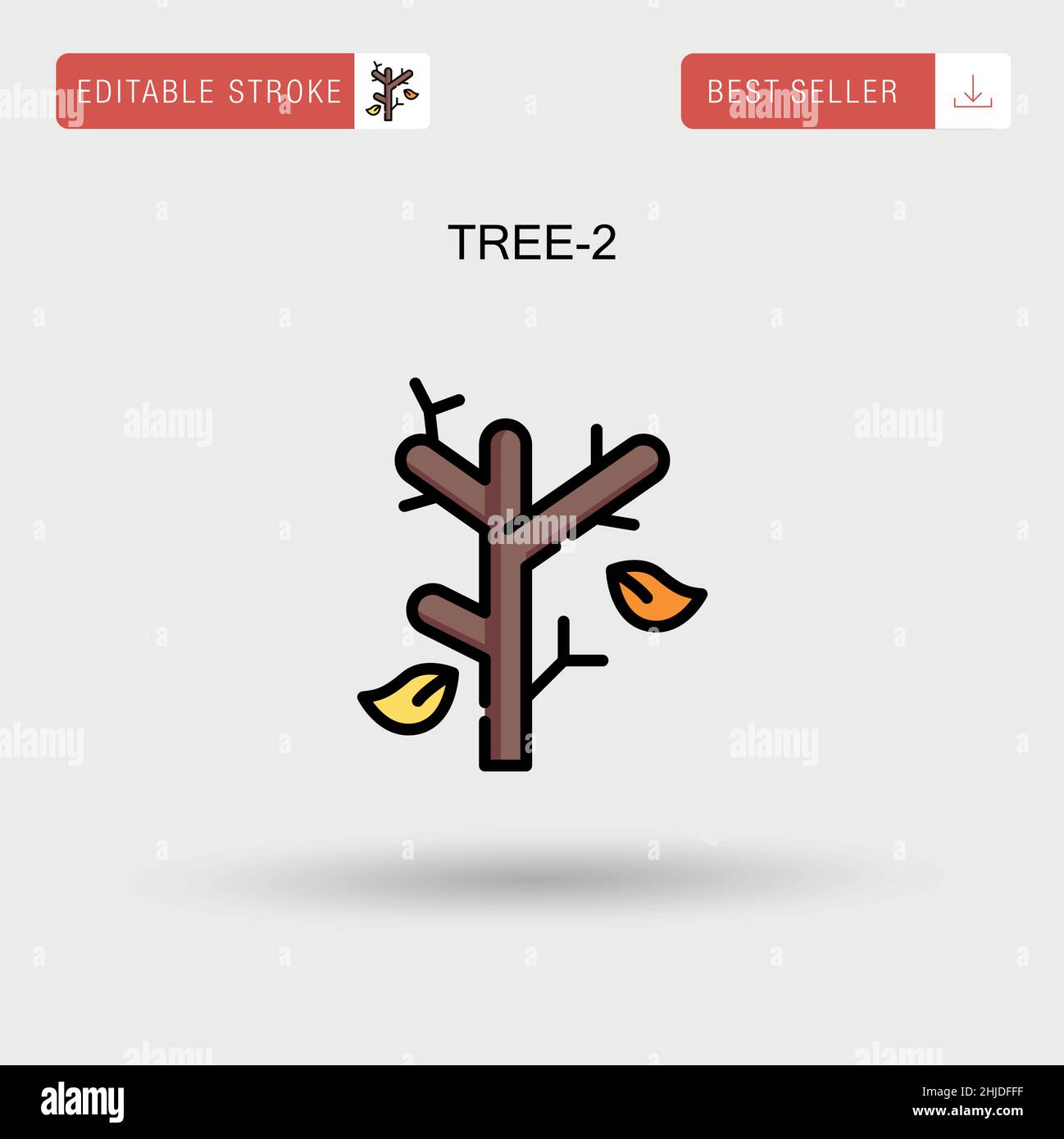 Tree-2 einfaches Vektorsymbol. Stock Vektor