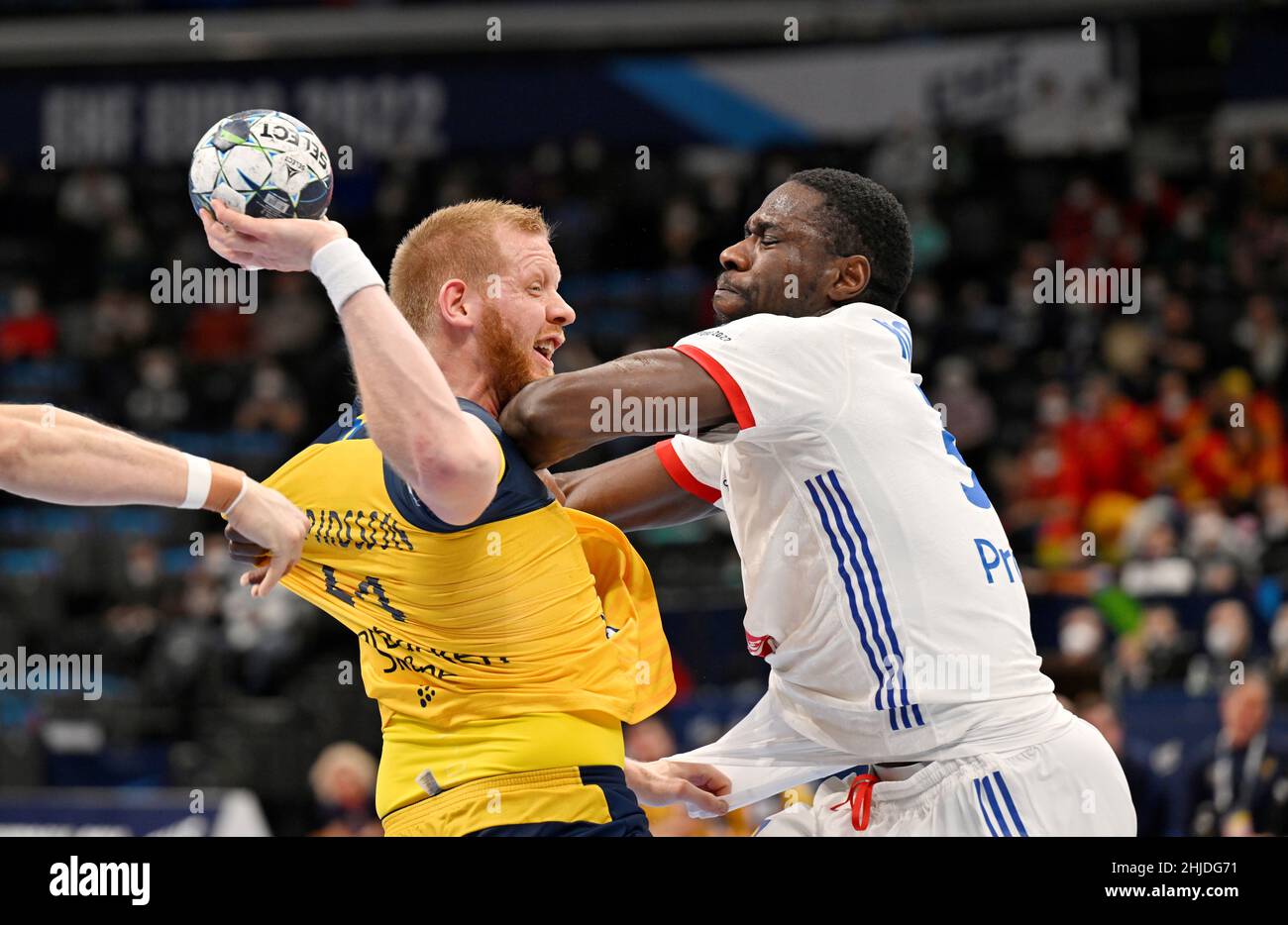 Handball EHF 2022 Herren Handball Europameisterschaft Halbfinale Frankreich gegen Schweden Handball EHF 2022 Herren Handball Europameisterschaft Halbfinale Frankreich gegen Schweden
