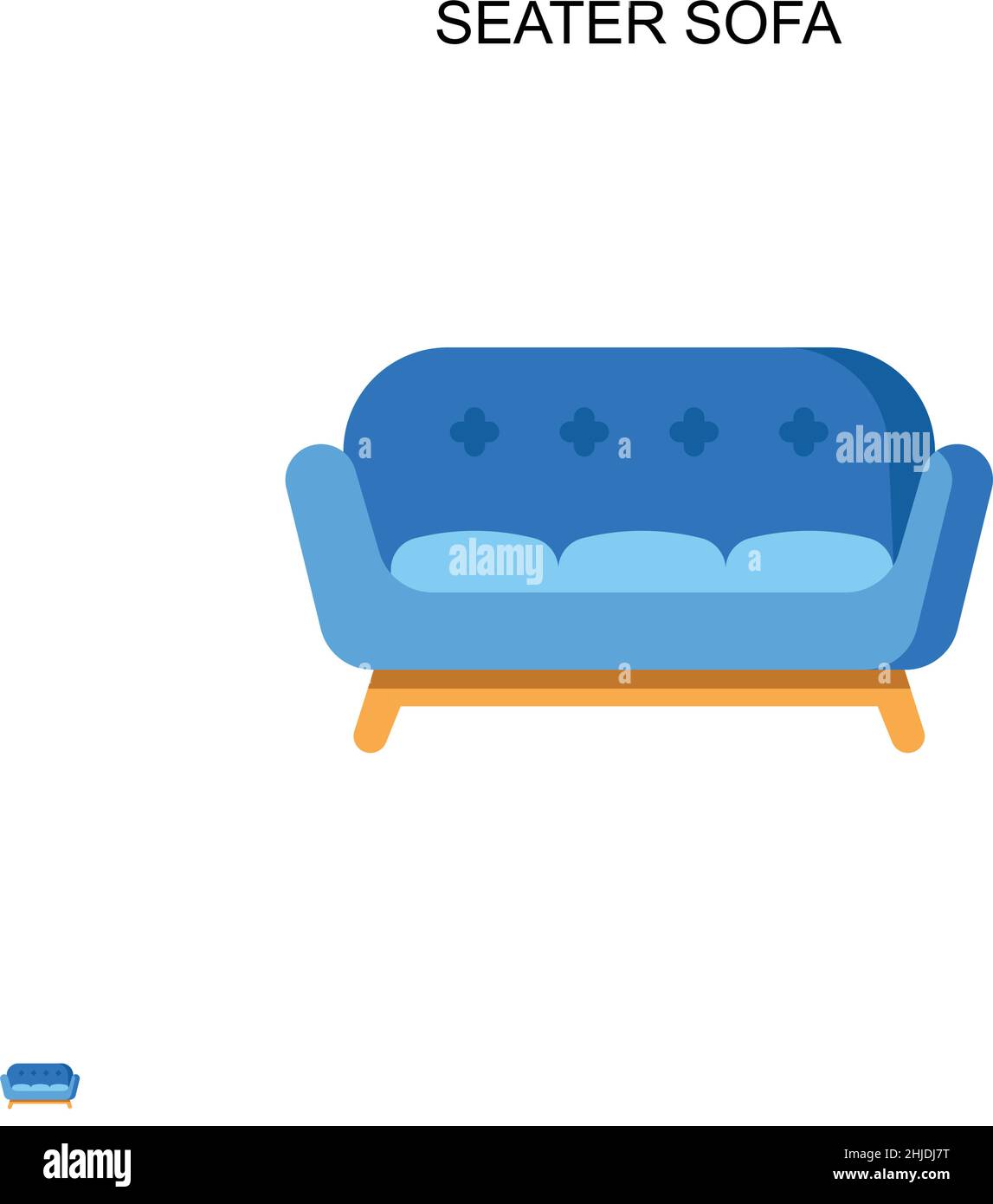 Sitzer Sofa einfache Vektor-Symbol. Illustration Symbol Design-Vorlage für Web mobile UI-Element. Stock Vektor