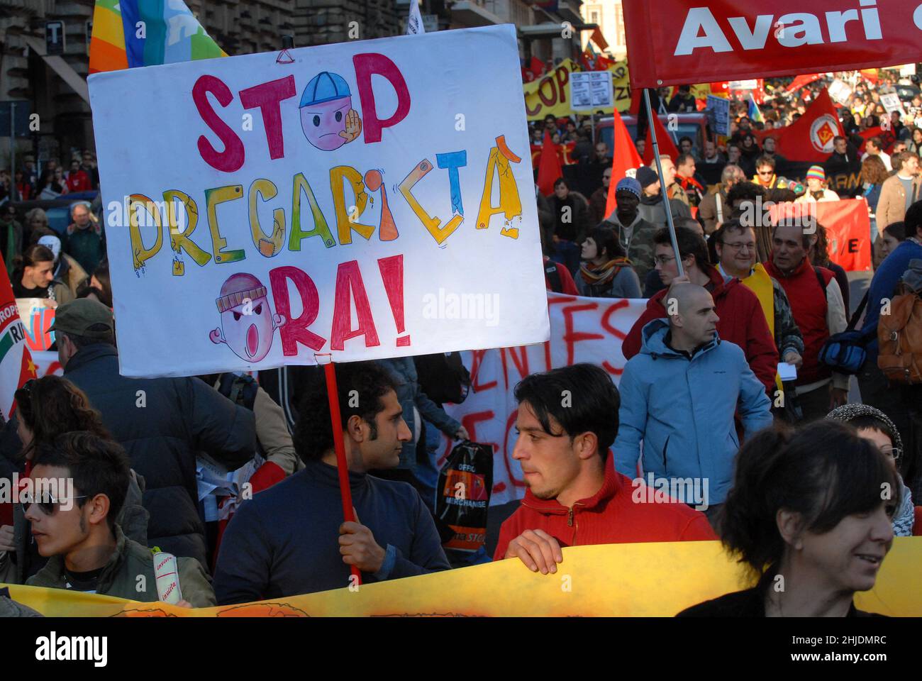 Rom, Italien 04/11/2006: Nationale Demonstration gegen Zeitarbeit. © Andrea Sabbadini Stockfoto