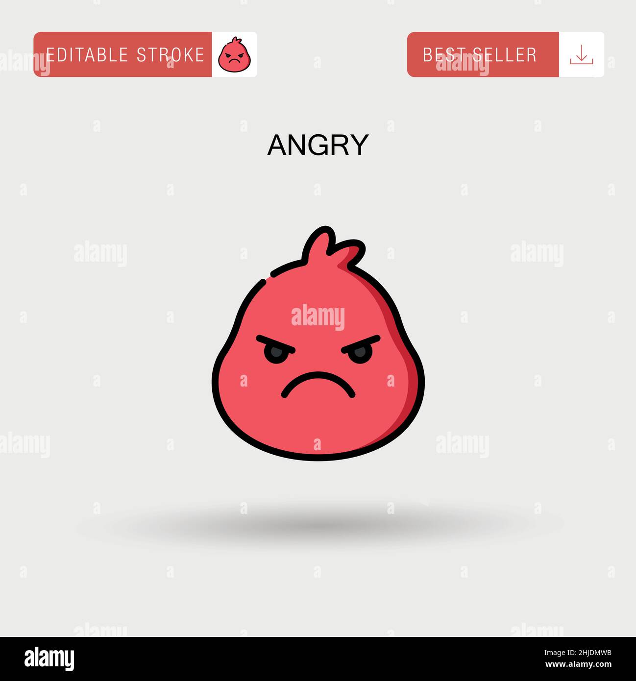 „Angry Simple“-Vektorsymbol. Stock Vektor