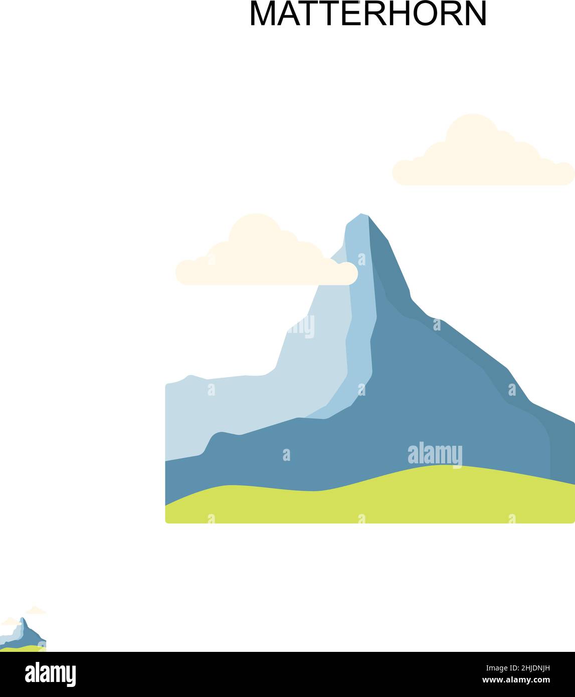 Einfaches Vektorsymbol Matterhorn. Illustration Symbol Design-Vorlage für Web mobile UI-Element. Stock Vektor