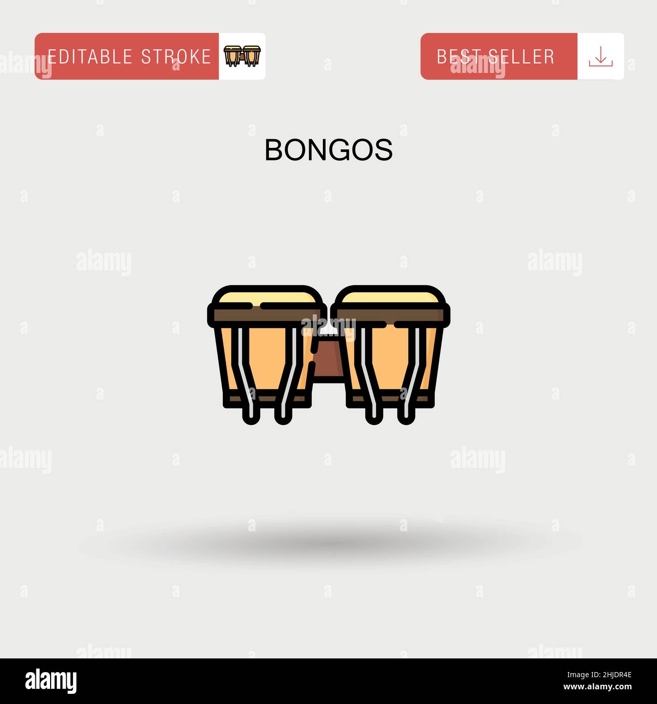 Bongos einfaches Vektor-Symbol. Stock Vektor