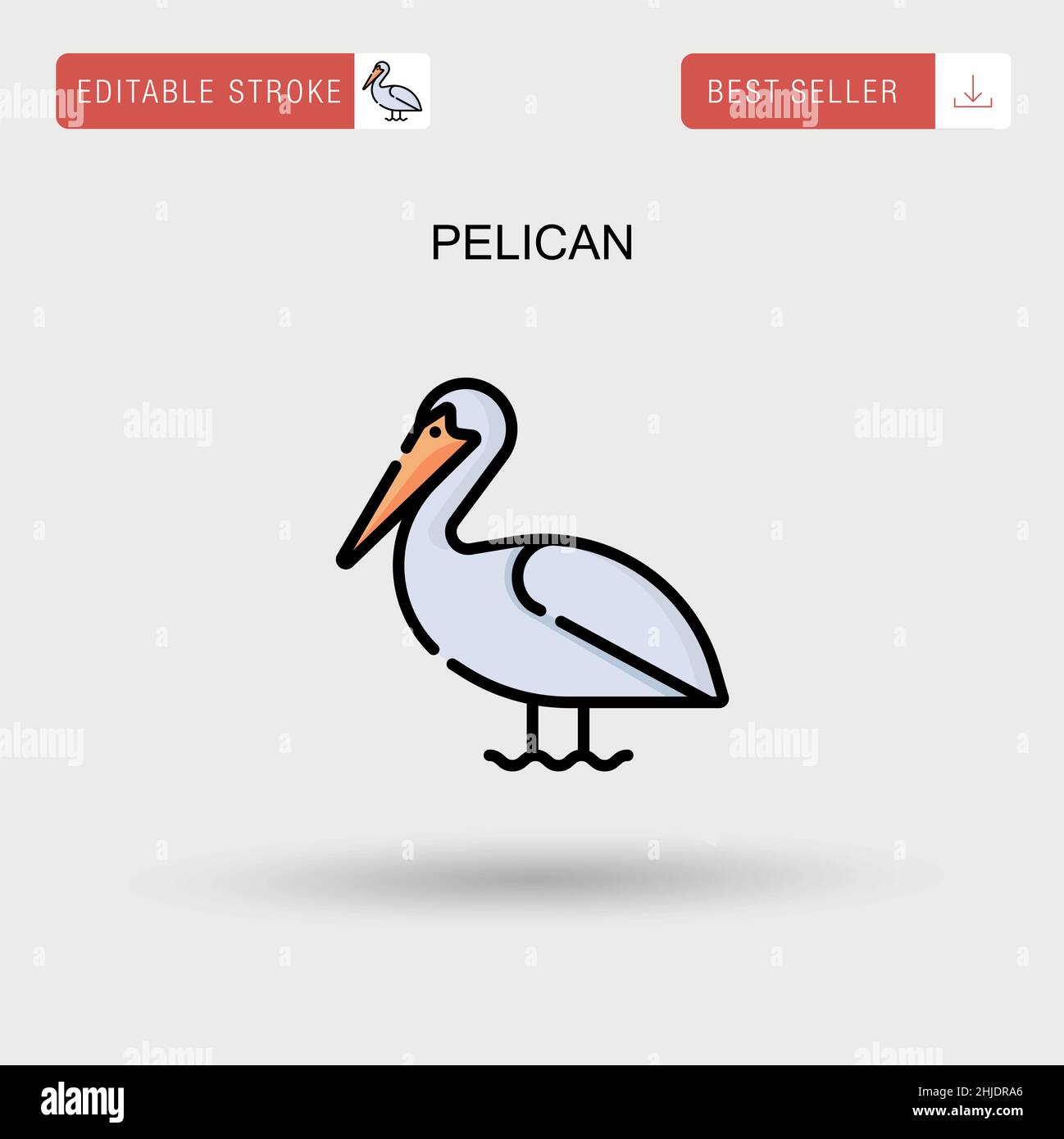 Einfaches Vektor-Symbol für Pelican. Stock Vektor