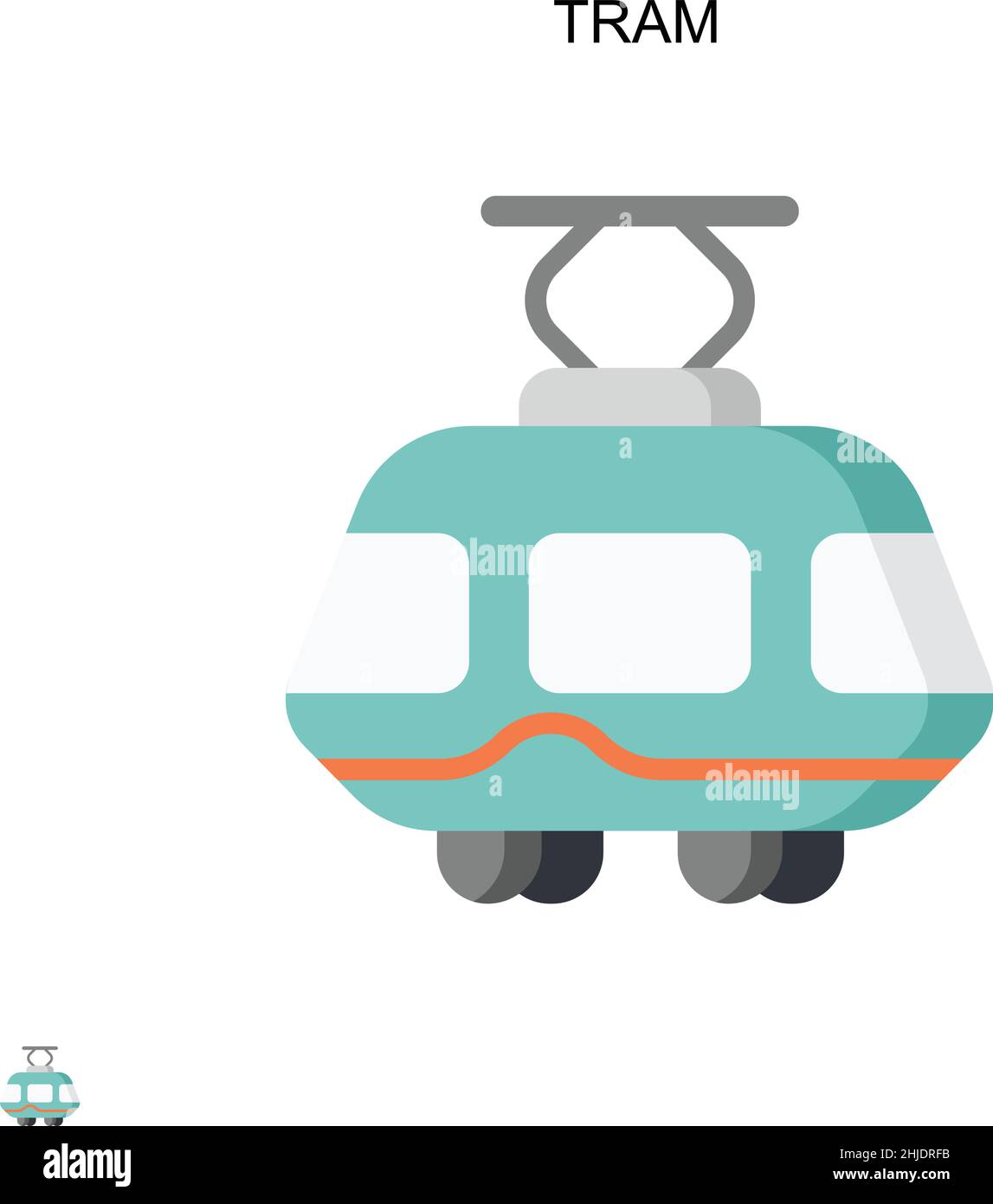 Tram Simple Vector-Symbol. Illustration Symbol Design-Vorlage für Web mobile UI-Element. Stock Vektor