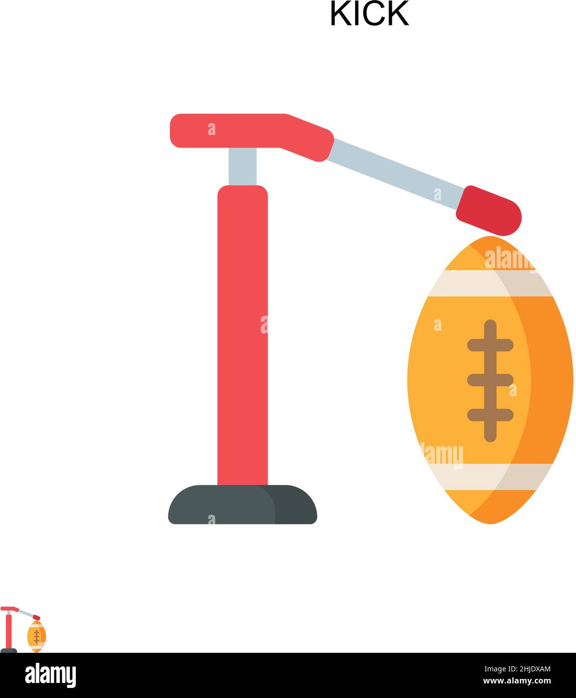 Einfaches Vektorsymbol „Kick“. Illustration Symbol Design-Vorlage für Web mobile UI-Element. Stock Vektor