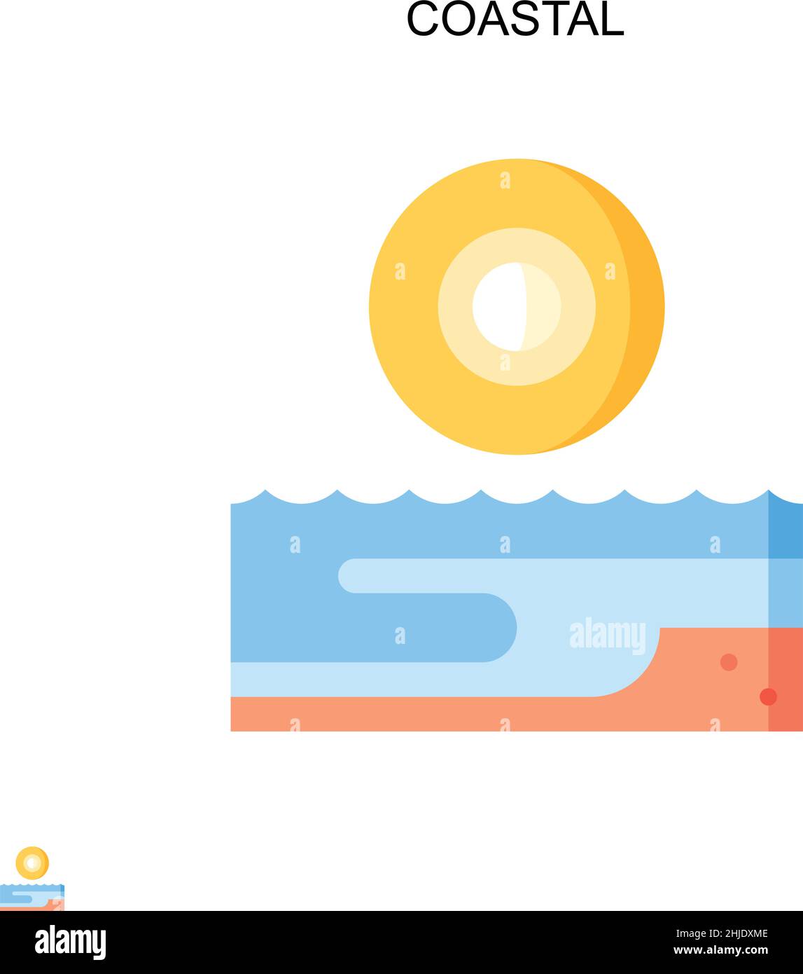 Einfaches Vektorsymbol „Küstenregion“. Illustration Symbol Design-Vorlage für Web mobile UI-Element. Stock Vektor