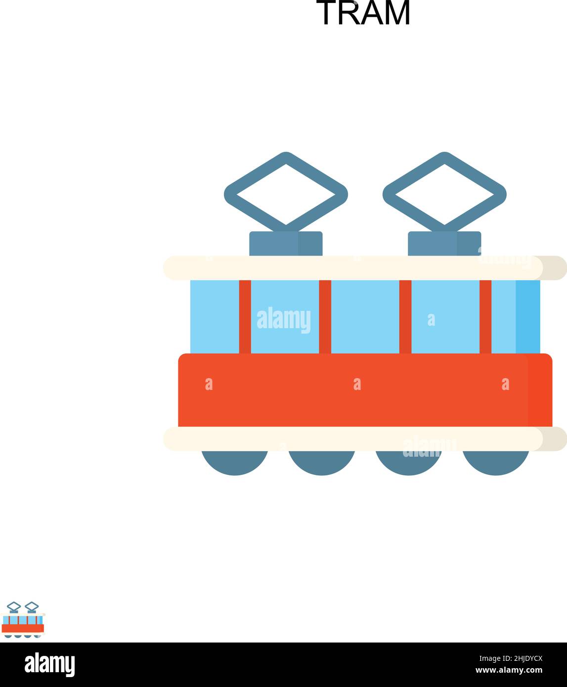 Tram Simple Vector-Symbol. Illustration Symbol Design-Vorlage für Web mobile UI-Element. Stock Vektor