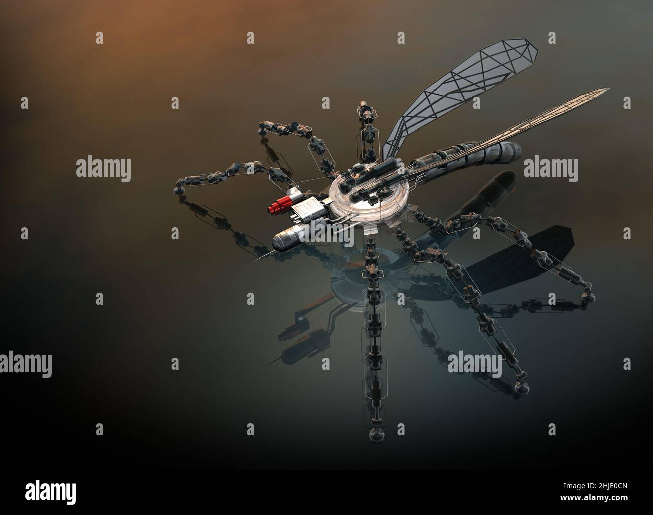 Insektenspionendrohne, konzeptuelle Illustration Stockfoto