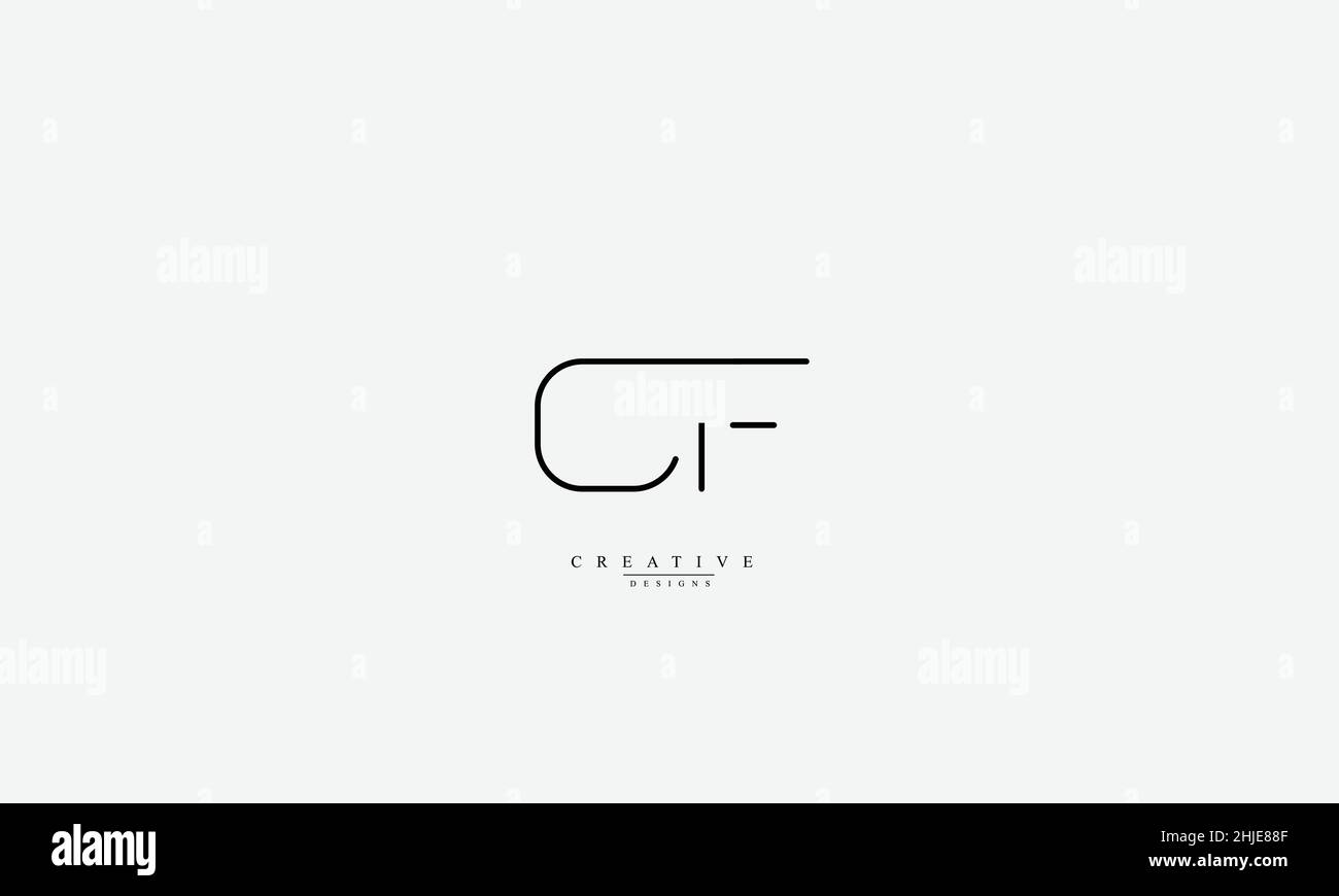 CF FC C F Alphabet Buchstaben Initialen Monogramm Logo Stock Vektor