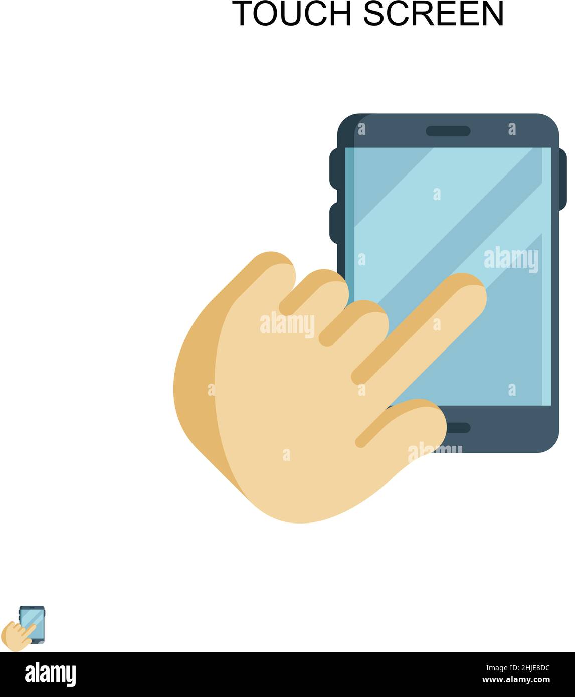 Einfaches Vektorsymbol auf dem Touchscreen. Illustration Symbol Design-Vorlage für Web mobile UI-Element. Stock Vektor