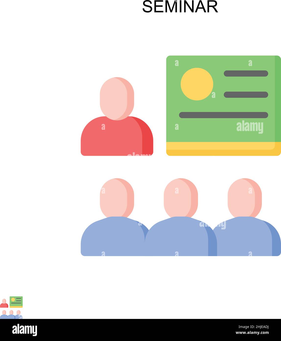 Einfaches Vektorsymbol für Seminare. Illustration Symbol Design-Vorlage für Web mobile UI-Element. Stock Vektor