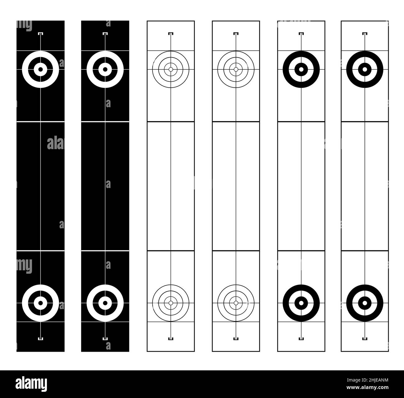 Abbildung von Curling Stadion Draufsicht isoliert auf weiß Stockfoto