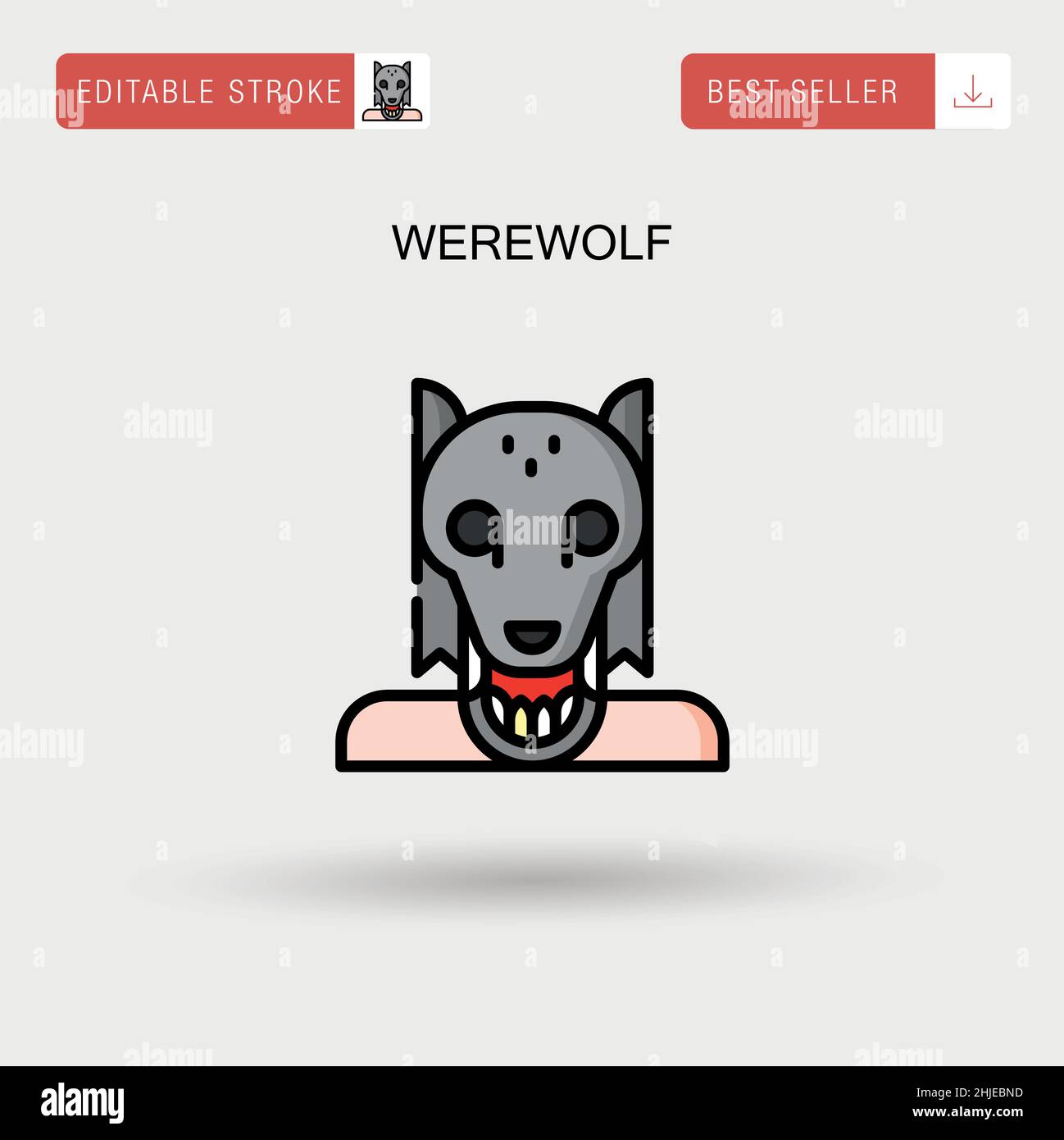 Werwolf einfaches Vektor-Symbol. Stock Vektor