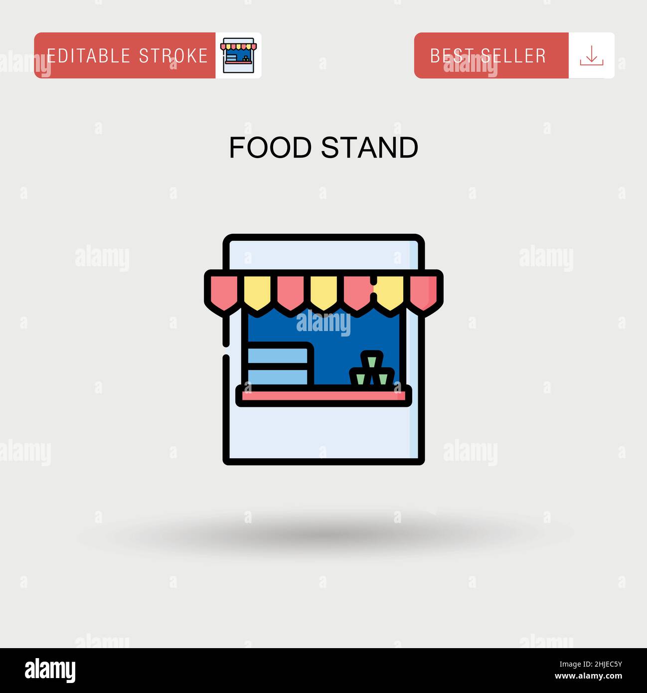 Einfaches Vektorsymbol für den Food Stand. Stock Vektor