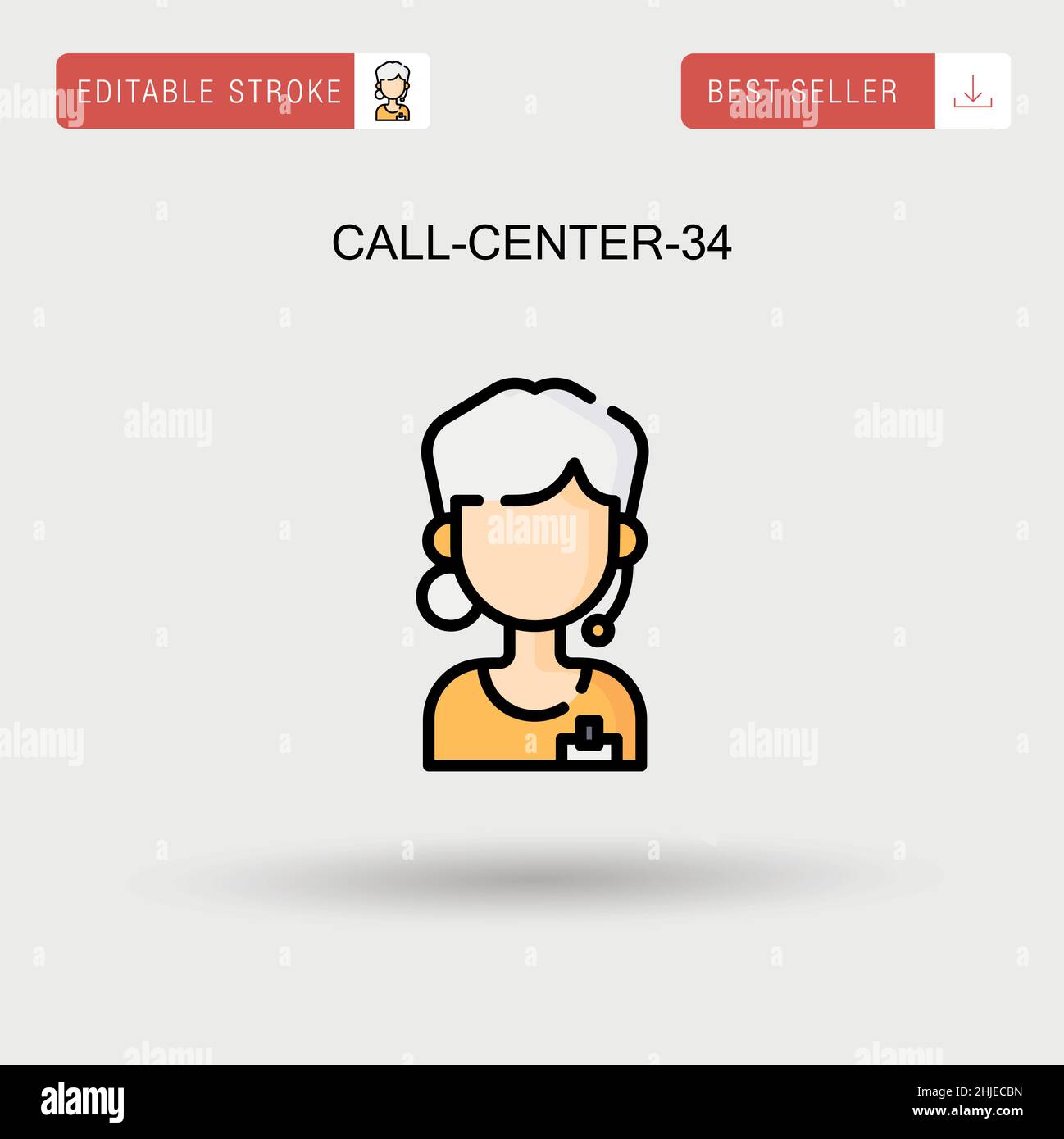 Call-Center-34 einfaches Vektorsymbol. Stock Vektor