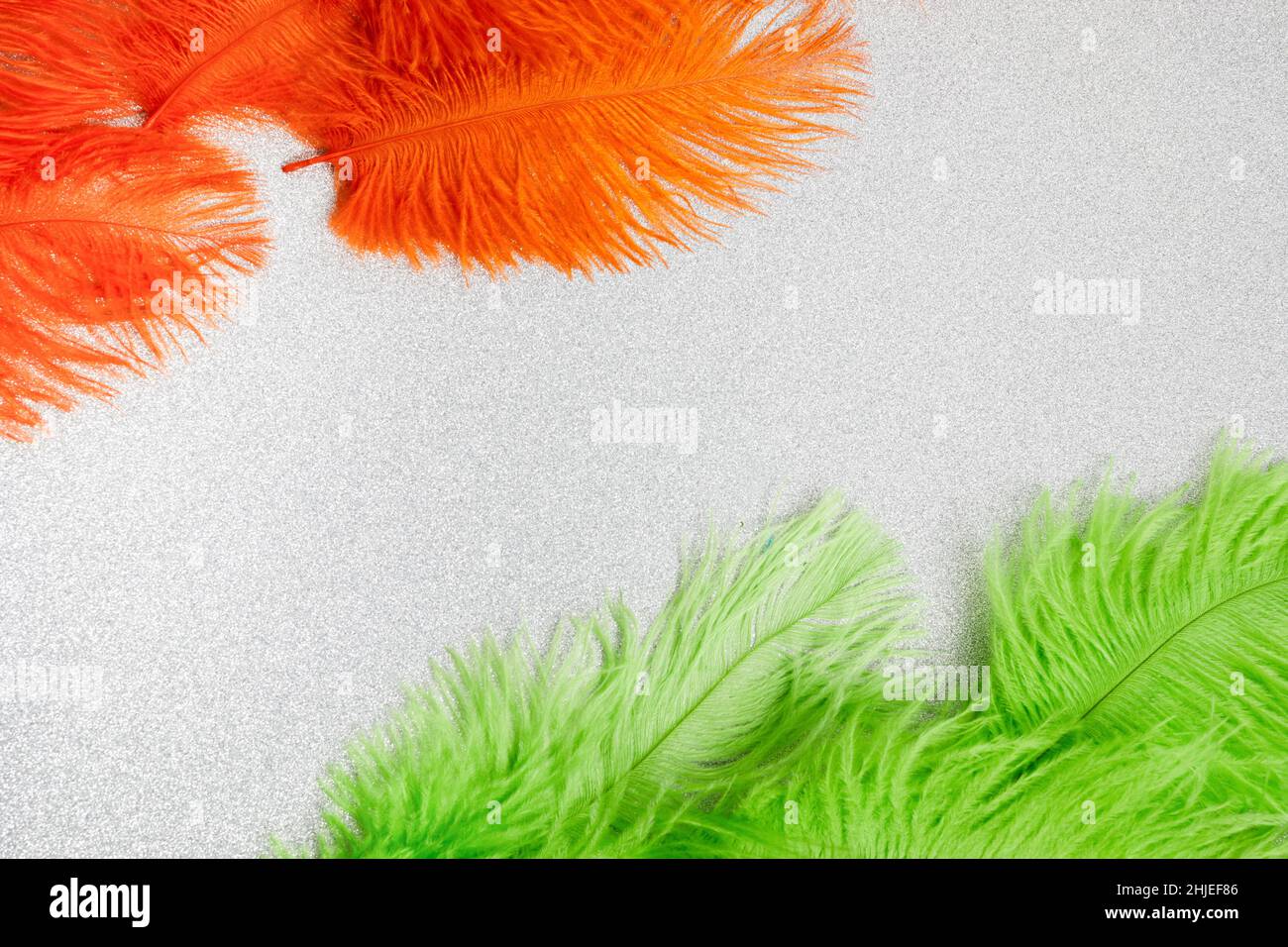 indische Flaggen Farben aus Federn Konzept Hintergrund für republic Day Stockfoto
