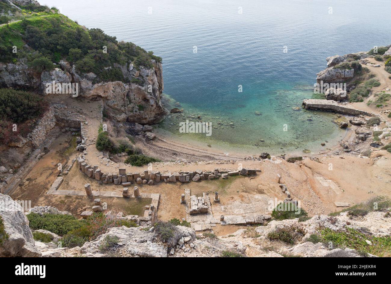 Das Heiligtum der Göttin Hera in Perachora, Corinthia, Griechenland Stockfoto