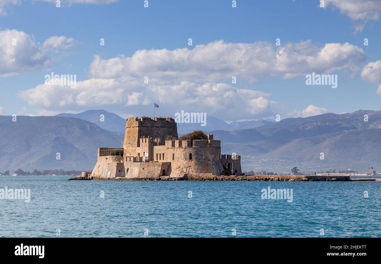 Burg Bourtzi, Nafplio, Griechenland. Stockfoto