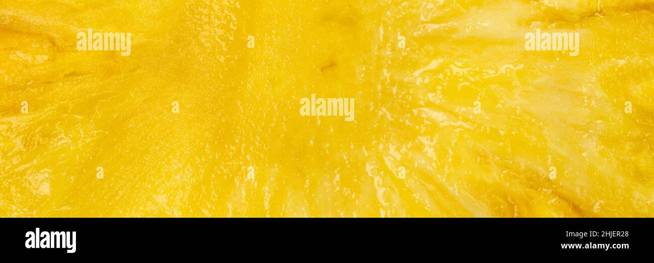 Ananas Ananas Obst Hintergrund von oben Panorama frisch essen Stockfoto