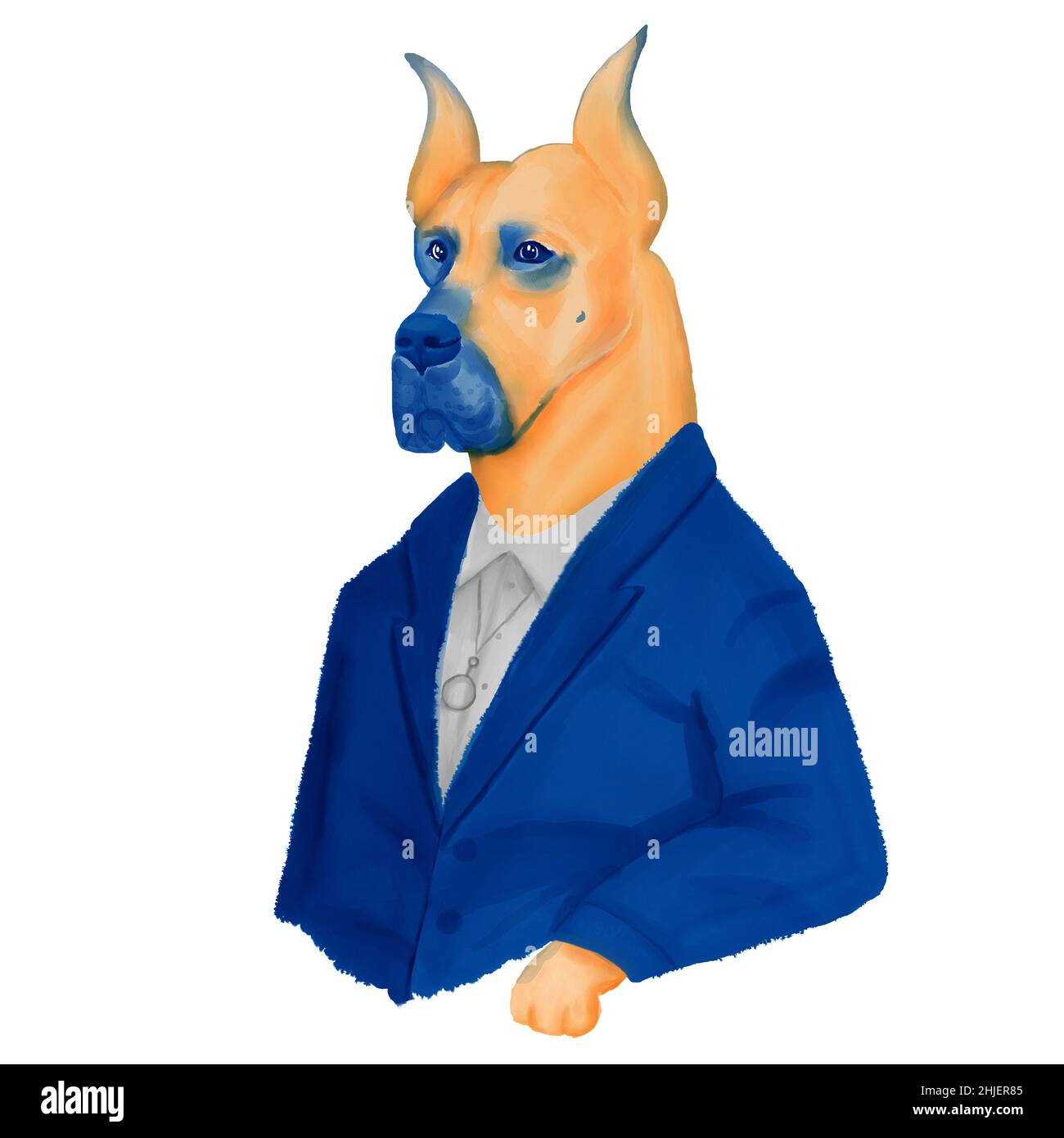 Tolle Dänin im Kostüm Aquarell Cliparts. Stockfoto