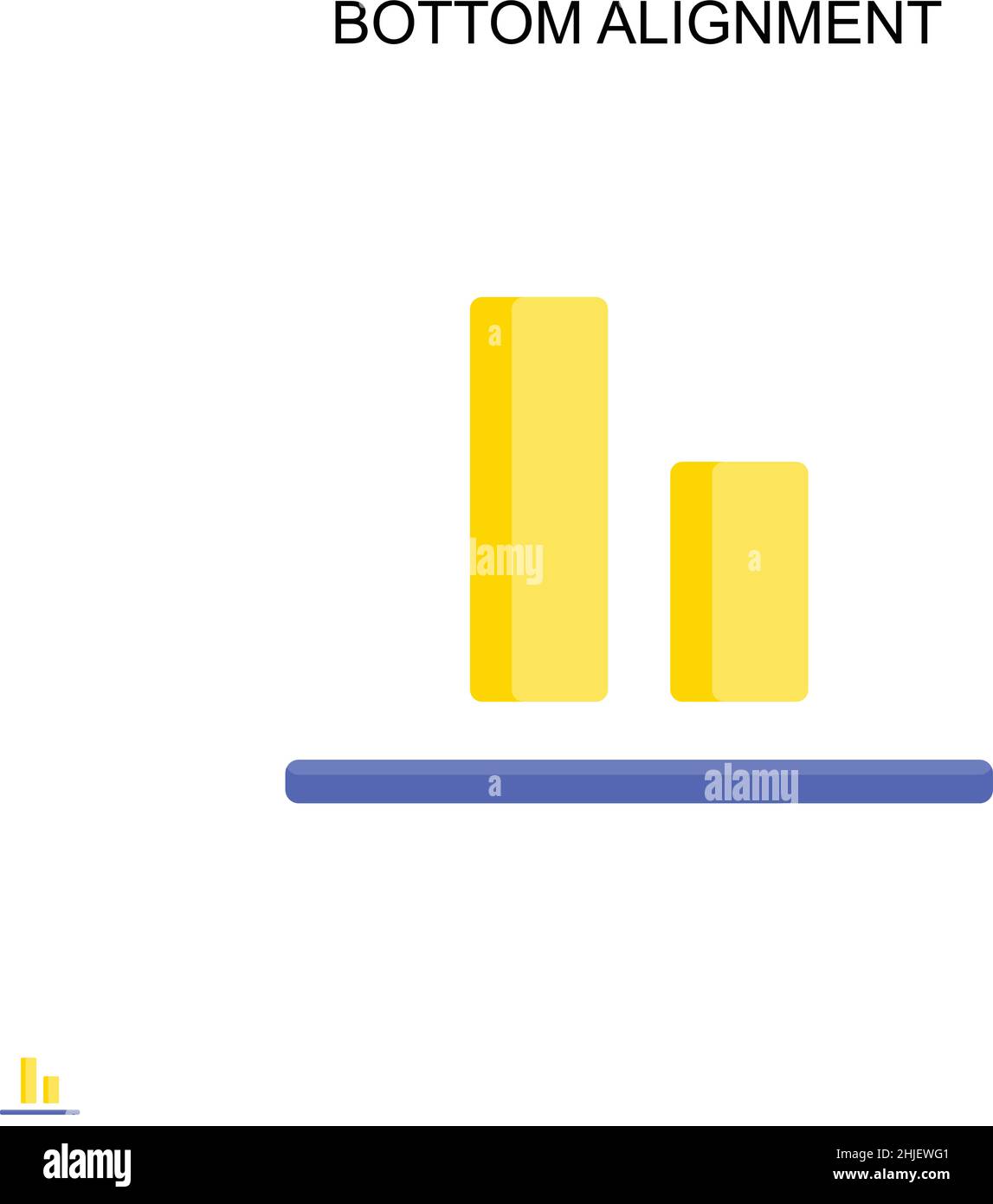 Einfaches Vektorsymbol für die Ausrichtung unten. Illustration Symbol Design-Vorlage für Web mobile UI-Element. Stock Vektor