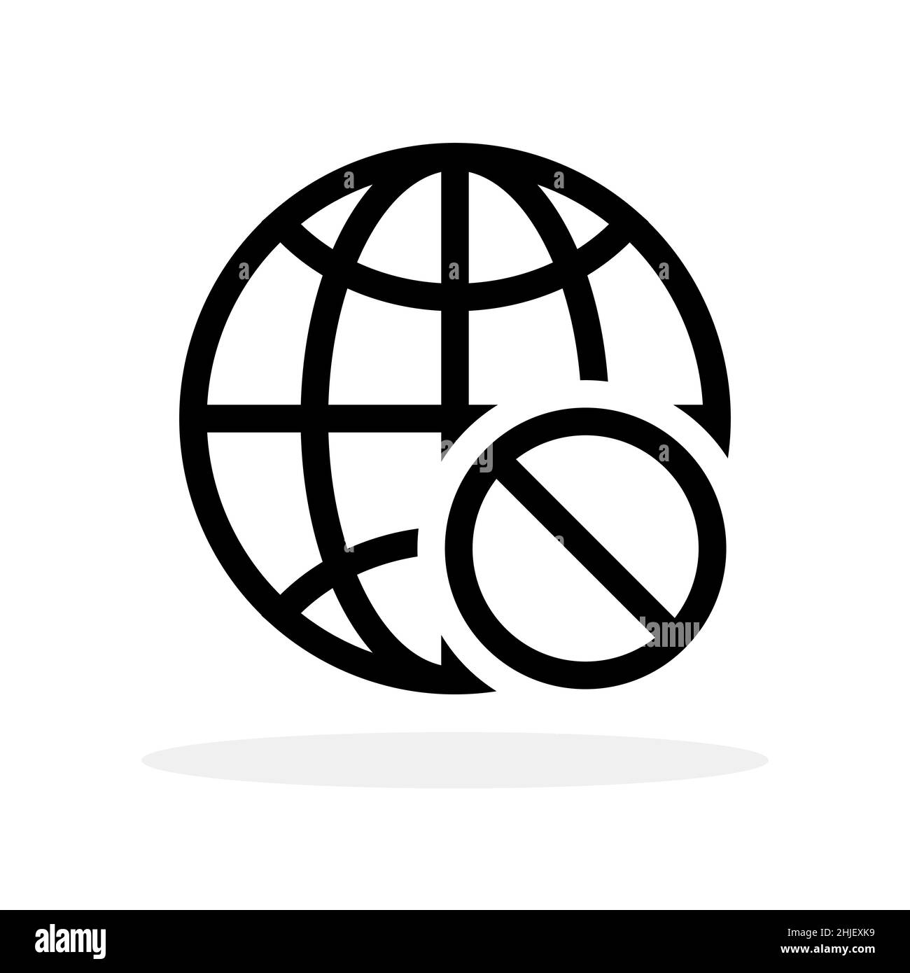 Symbol für verlorene Verbindung. Vektorgrafik. Symbol für keinen Internetzugang. Schwarzes Symbol Stock Vektor