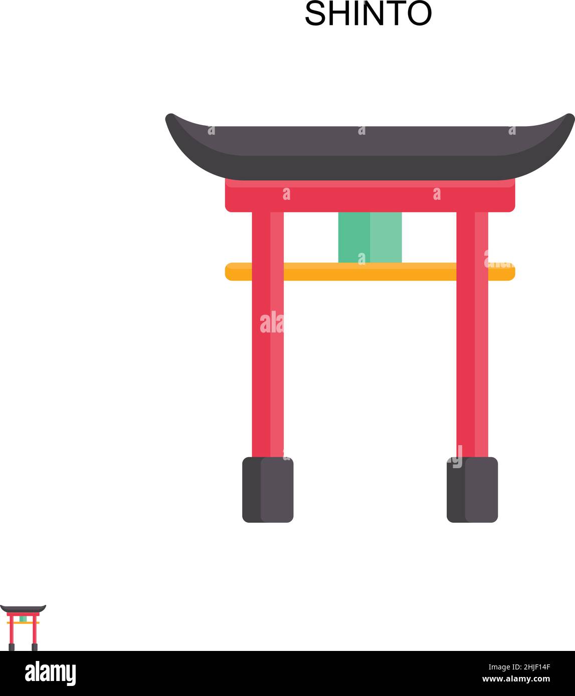 Shinto einfaches Vektorsymbol. Illustration Symbol Design-Vorlage für Web mobile UI-Element. Stock Vektor