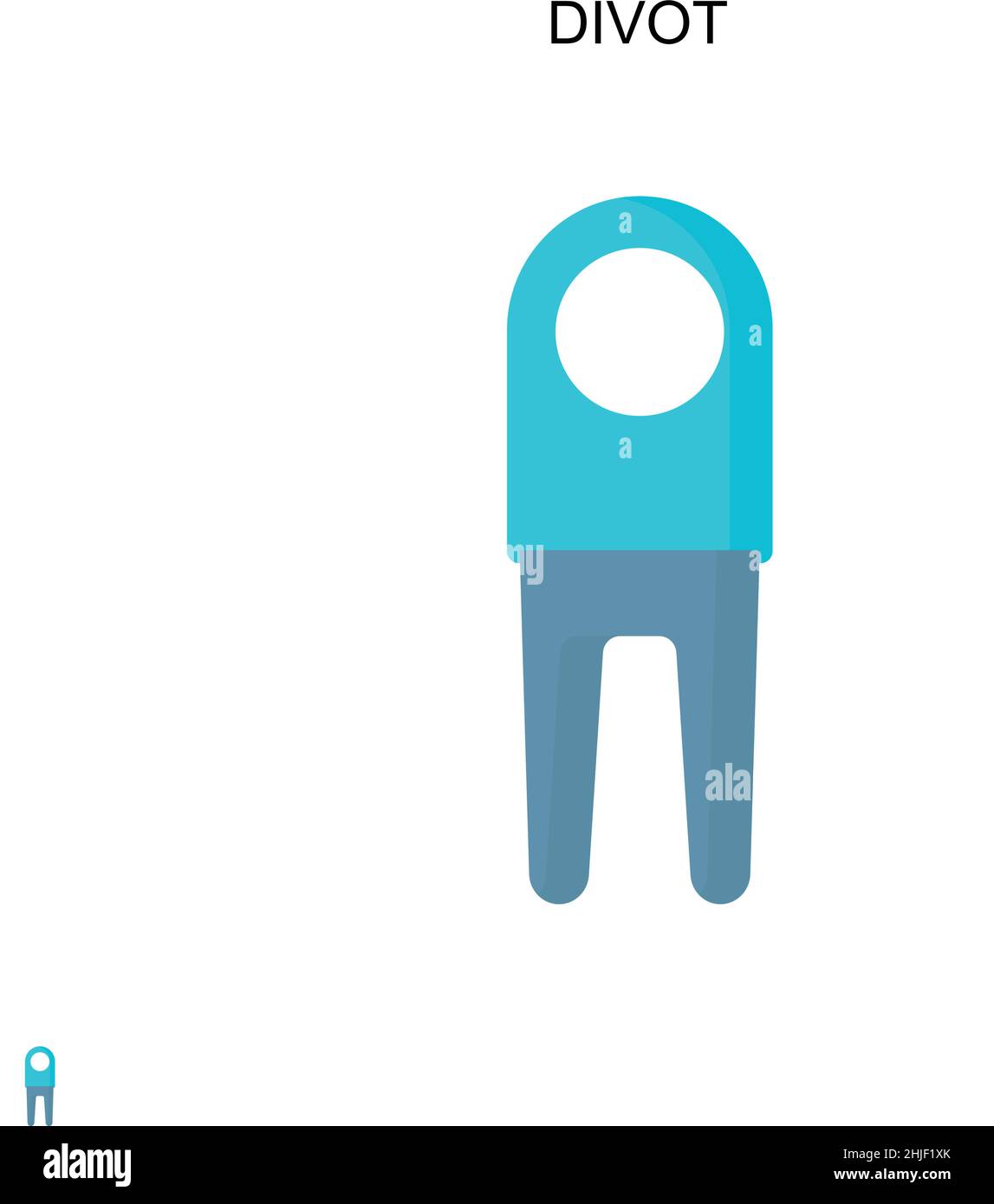 Einfaches Vektorsymbol „Divot“. Illustration Symbol Design-Vorlage für Web mobile UI-Element. Stock Vektor
