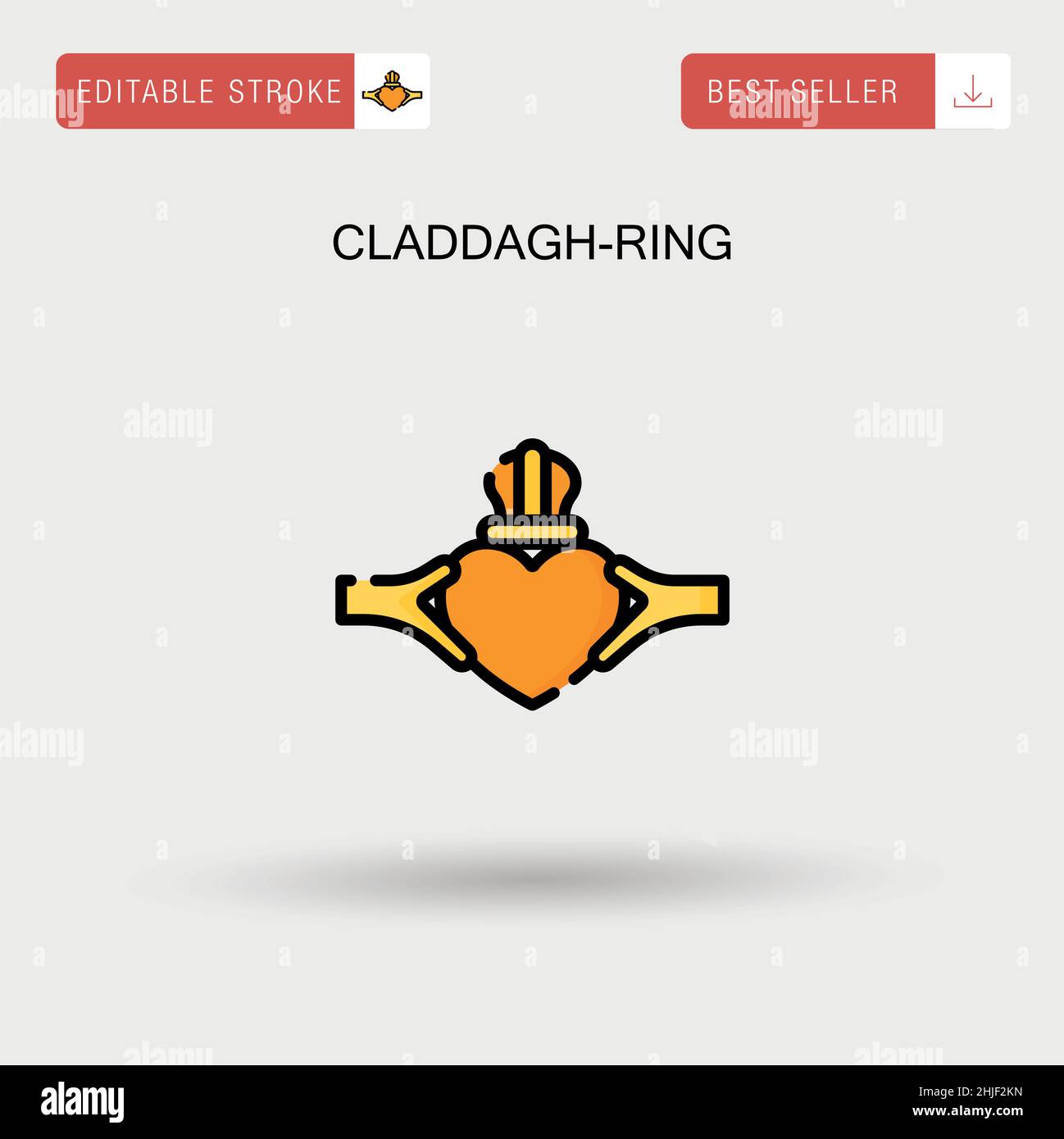 Claddagh-Ring einfaches Vektor-Symbol. Stock Vektor