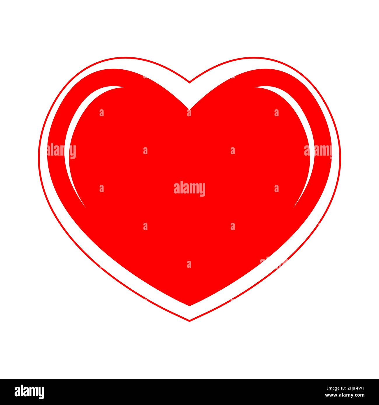 Rote Herzform. Symbolische Quelle von Erfahrungen. Liebe Symbol, Mitgefühl, Reaktionsfähigkeit, Freude oder Trauer. Bild zum Valentinstag. Designelement von l Stock Vektor