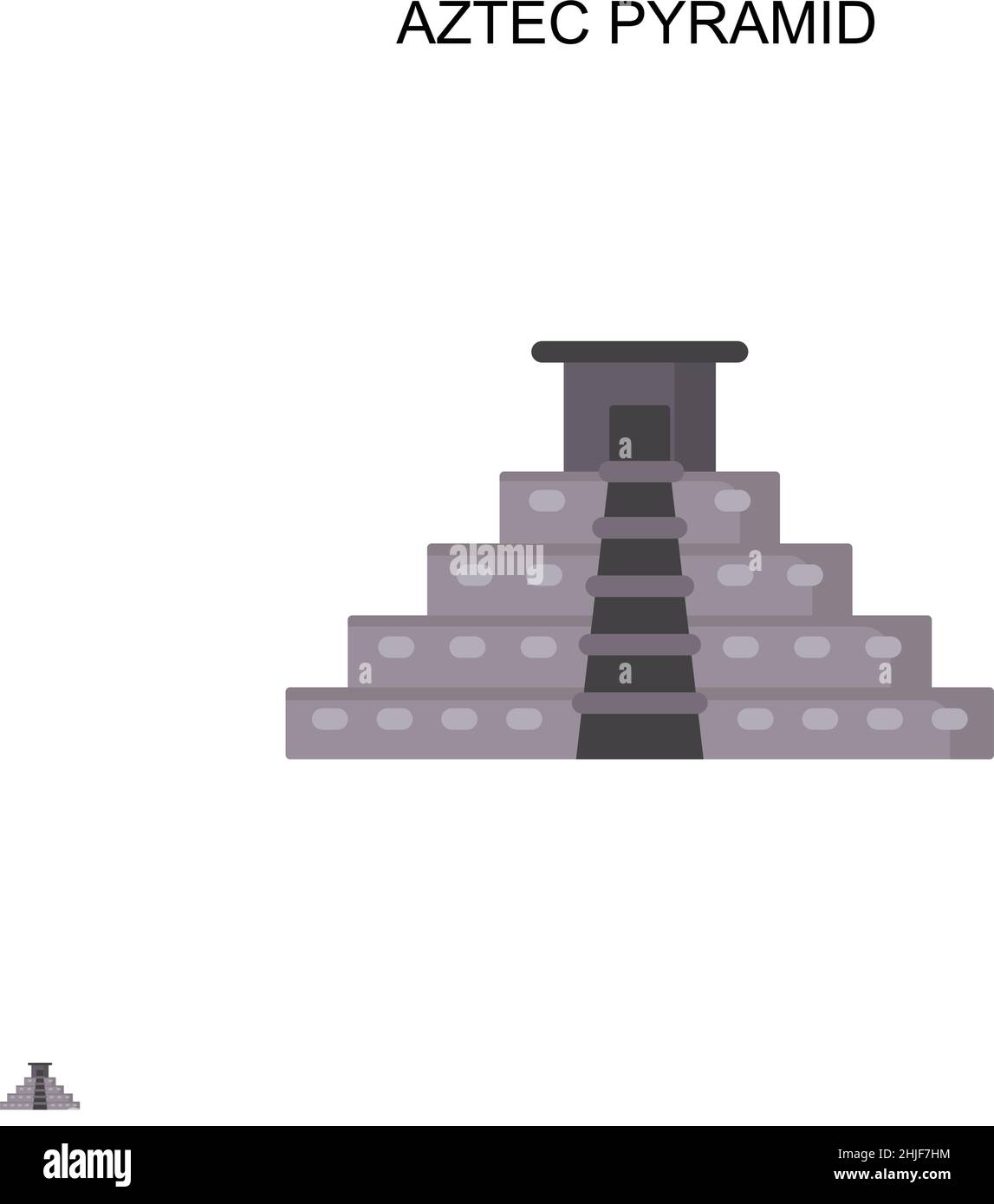 Azteken Pyramide einfaches Vektor-Symbol. Illustration Symbol Design-Vorlage für Web mobile UI-Element. Stock Vektor
