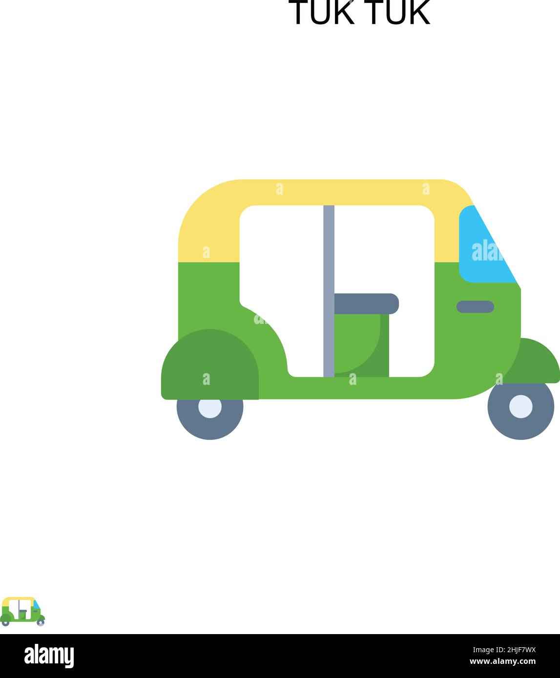 Tuk Tuk einfaches Vektorsymbol. Illustration Symbol Design-Vorlage für Web mobile UI-Element. Stock Vektor