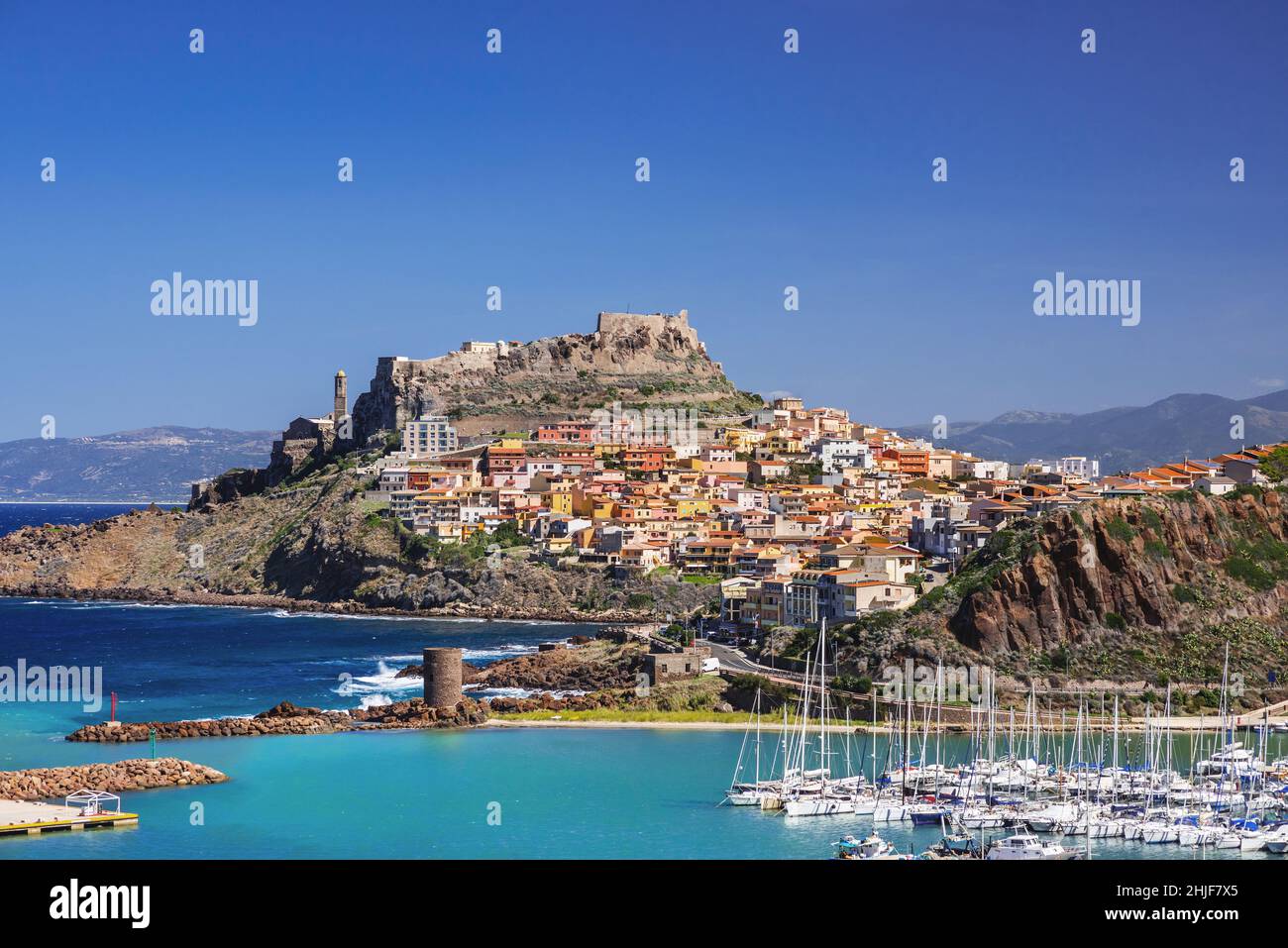 Schöne Sicht auf Castelsardo, Insel Sardinien, Italien. Beliebtes Reiseziel Stockfoto