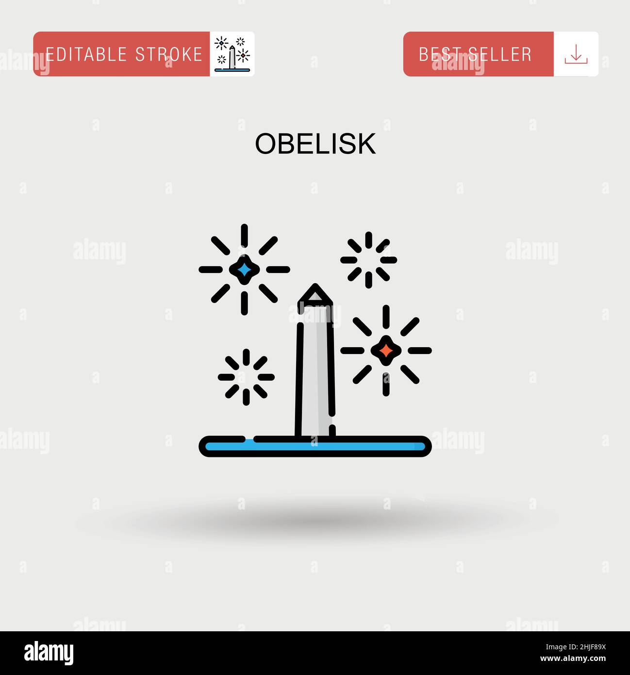 Obelisk einfaches Vektorsymbol. Stock Vektor