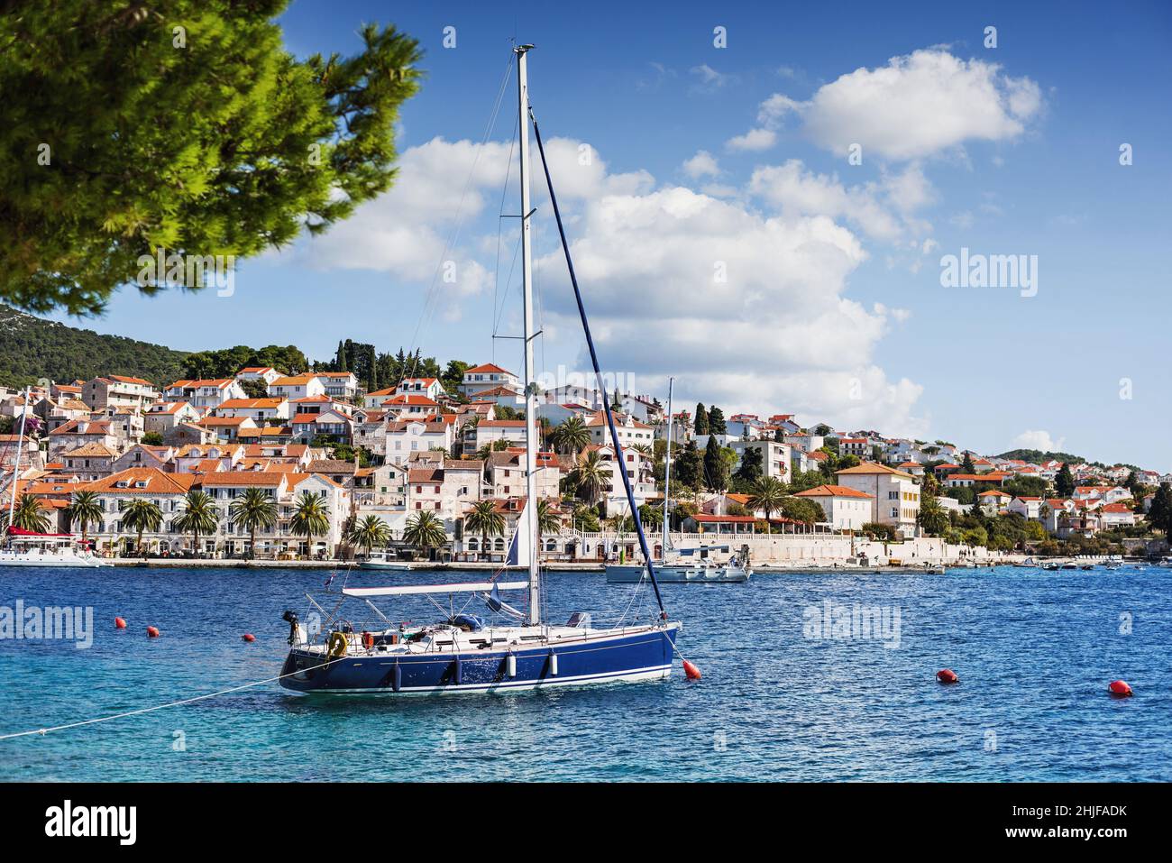 Insel Hvar, Dalmatien, Kroatien. Berühmtes Wahrzeichen und touristisches Ziel für Reisen in Europa Stockfoto