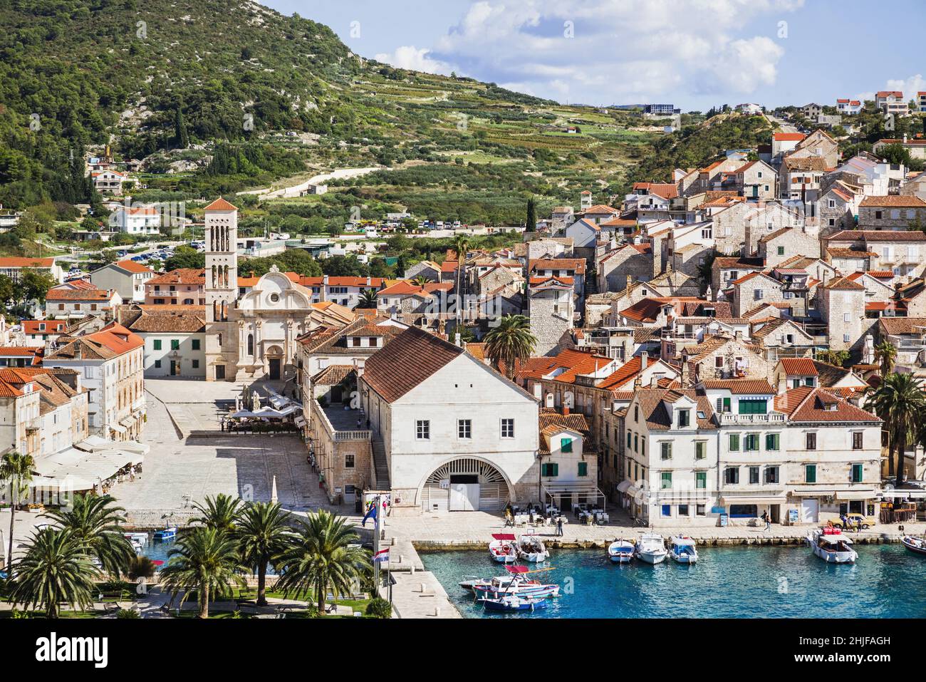Insel Hvar, Dalmatien, Kroatien. Berühmtes Wahrzeichen und touristisches Ziel für Reisen in Europa Stockfoto