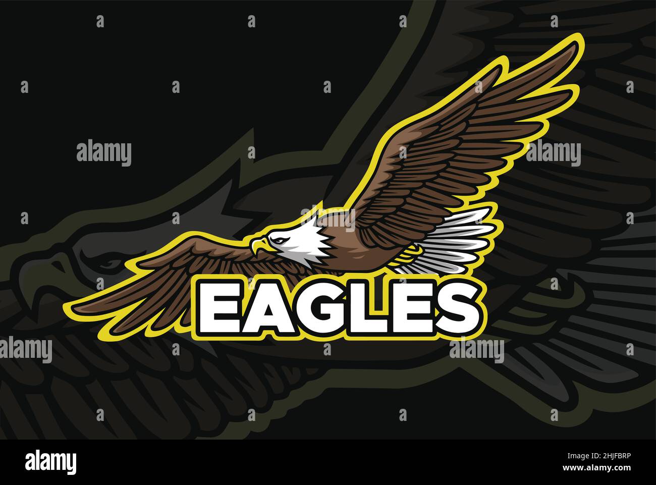 Eagle Mascot Logo Sport Esport Design Vektor-Symbol Stock Vektor