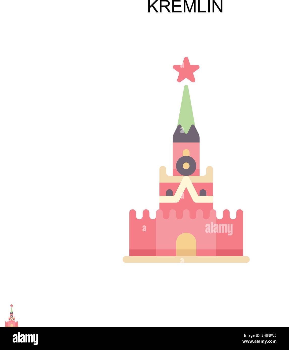 Einfaches Vektor-Symbol des Kremls. Illustration Symbol Design-Vorlage für Web mobile UI-Element. Stock Vektor