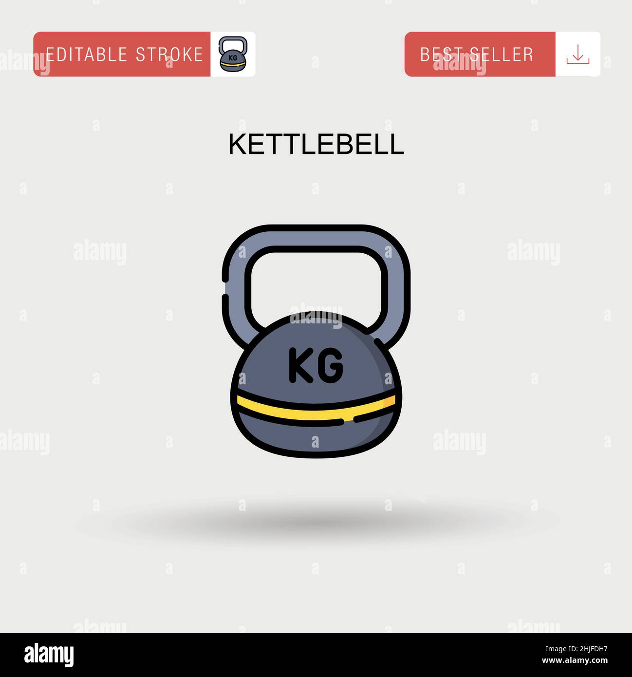 Einfaches Vektor-Symbol von Kettlebell. Stock Vektor