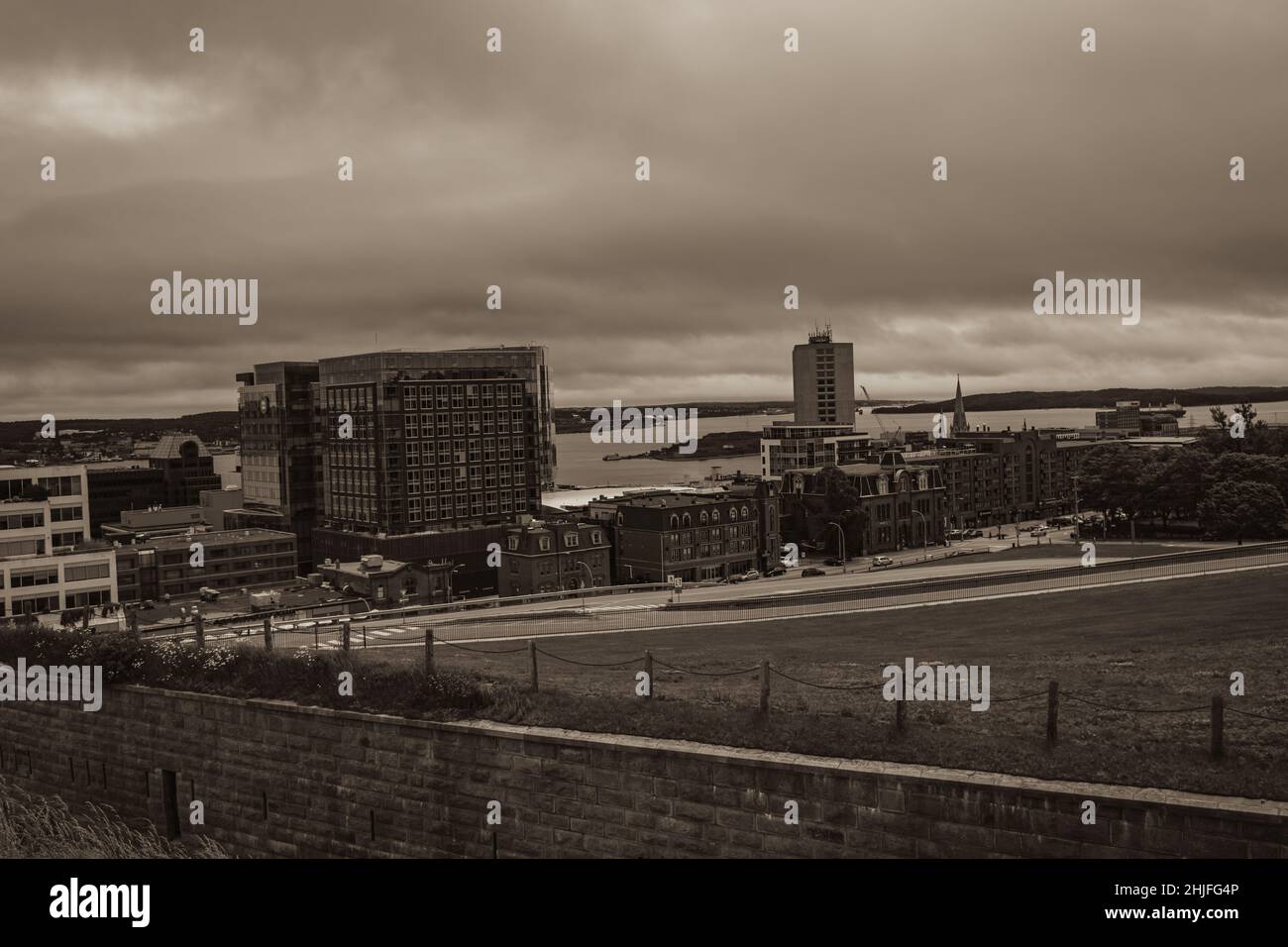 Skyline von halifax von Fort george Stockfoto