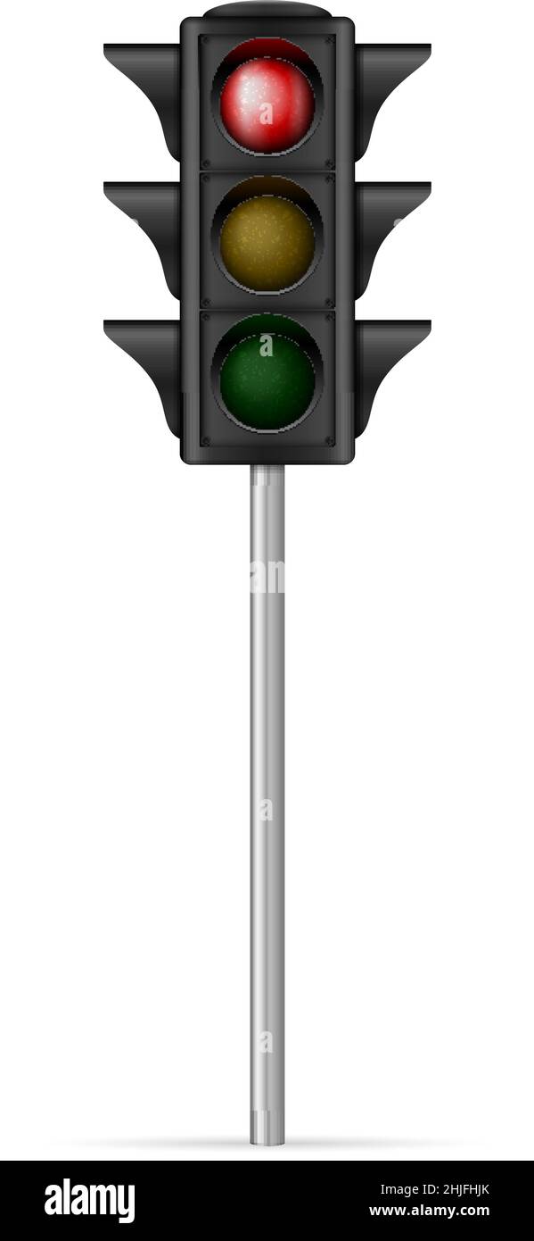 Ampel rot auf weißem Hintergrund. Vektorgrafik. Stock Vektor